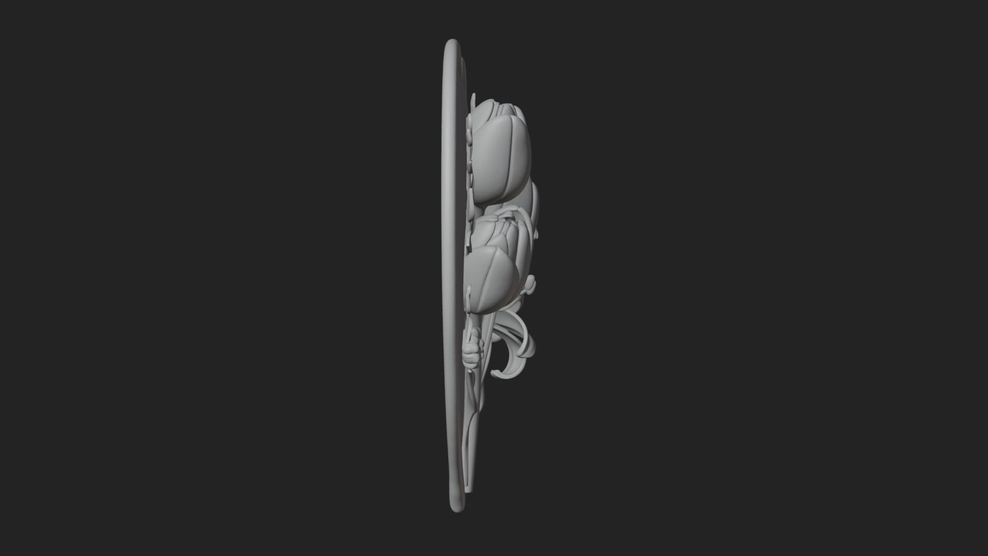 Tulip Flower Heart Plaque Design 3 3D Print Model 3D Model