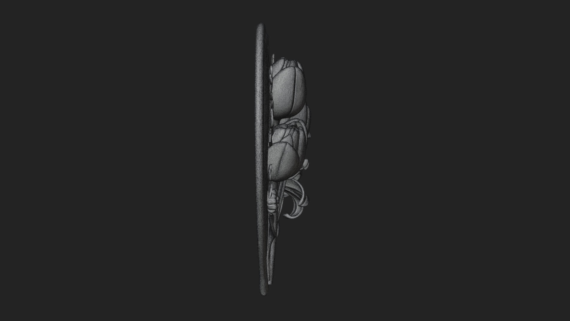 Tulip Flower Heart Plaque Design 3 3D Print Model 3D Model