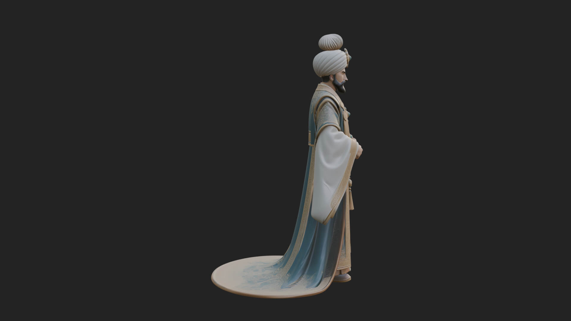 Turbaned Sultan Statue Design 3 3D Print Model 3D Model