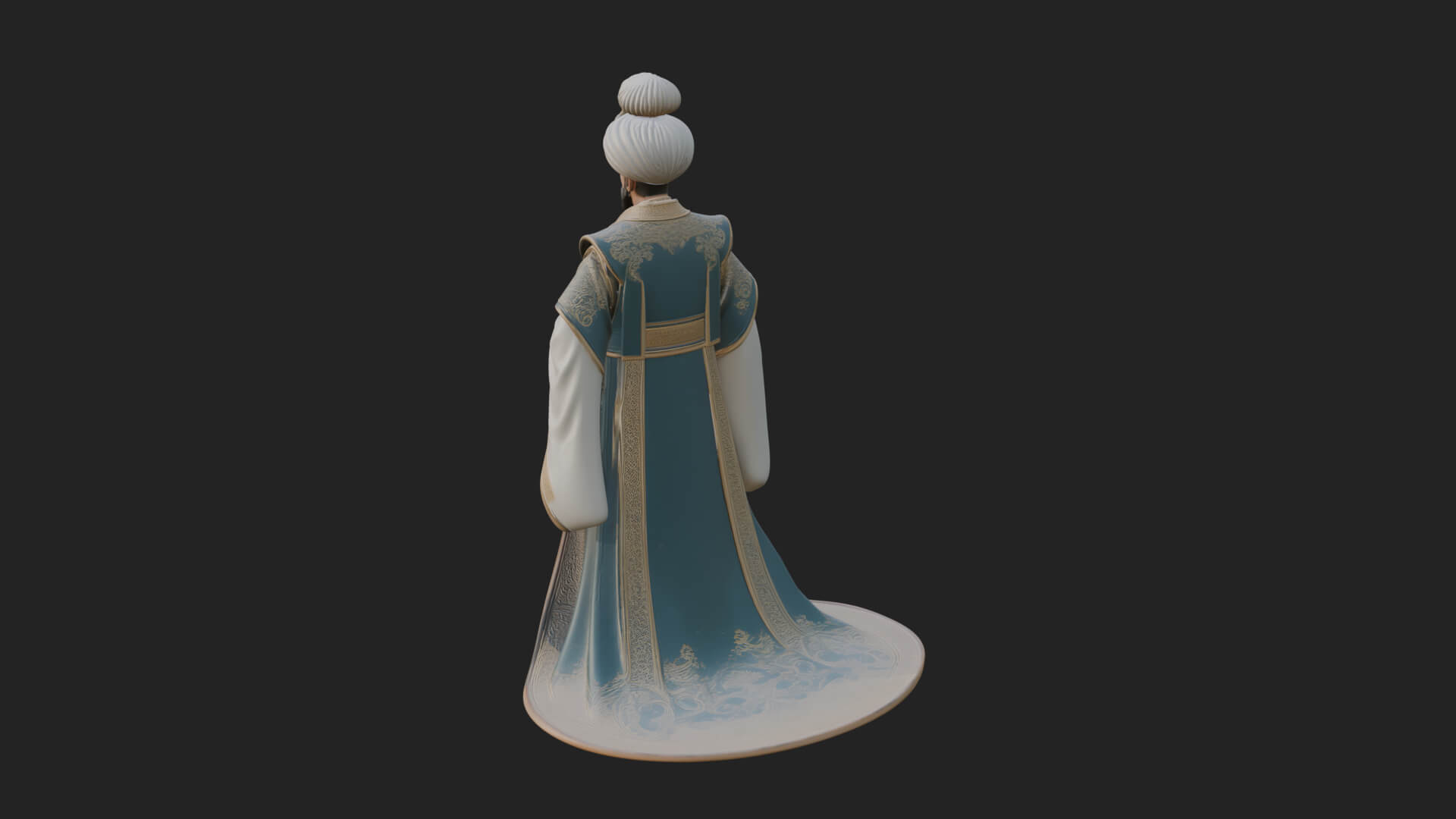 Turbaned Sultan Statue Design 3 3D Print Model 3D Model