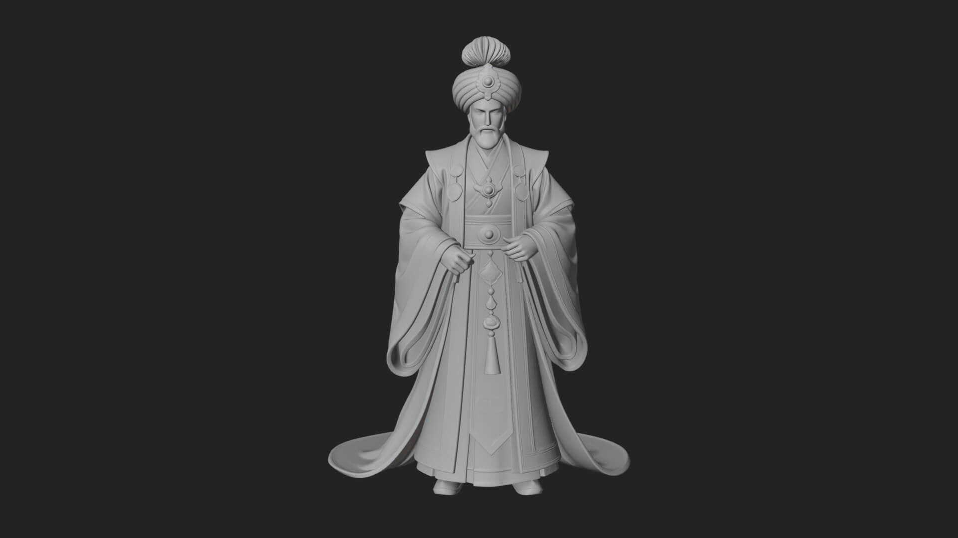 Turbaned Sultan Statue Design 3 3D Print Model 3D Model