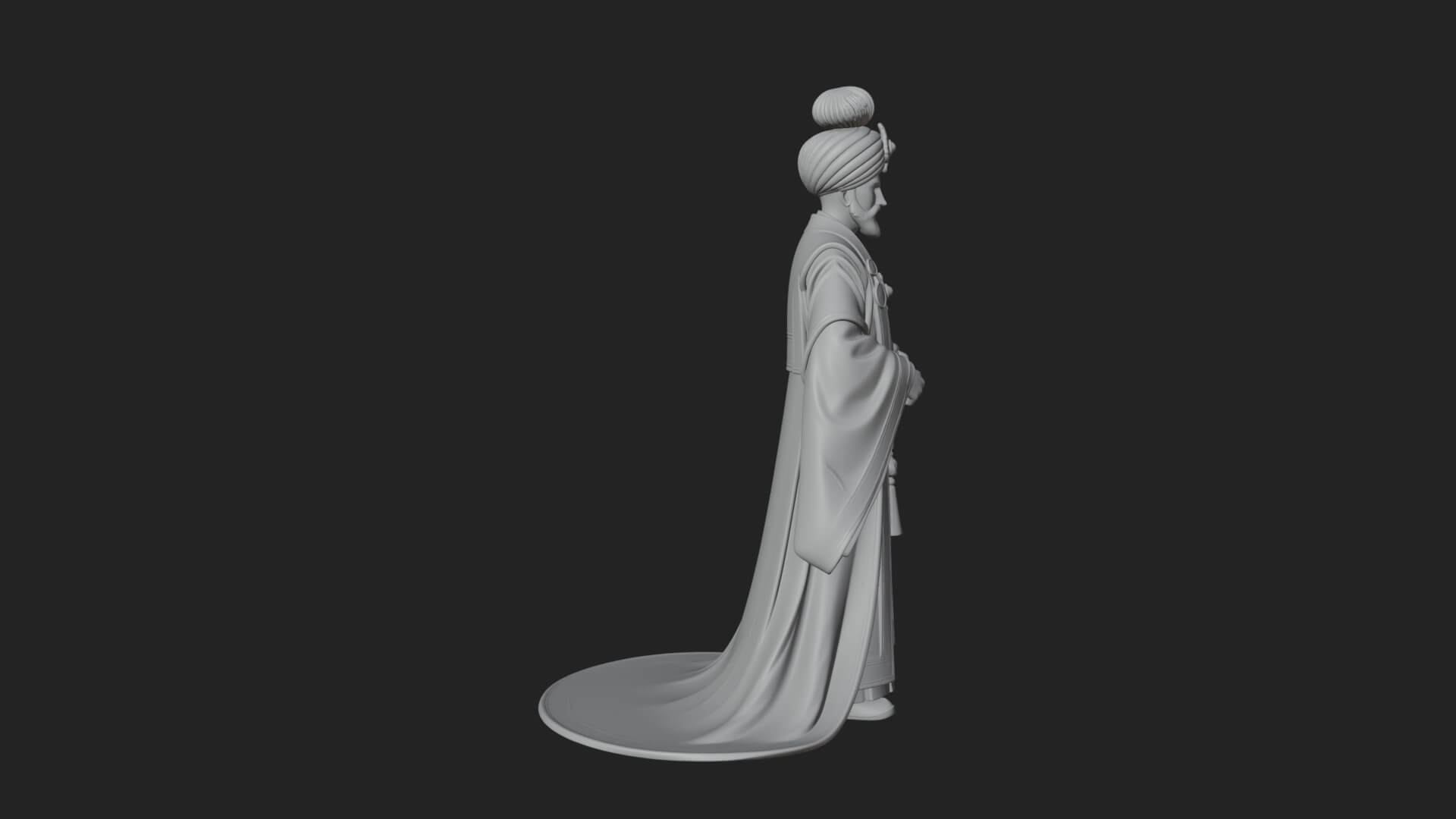Turbaned Sultan Statue Design 3 3D Print Model 3D Model