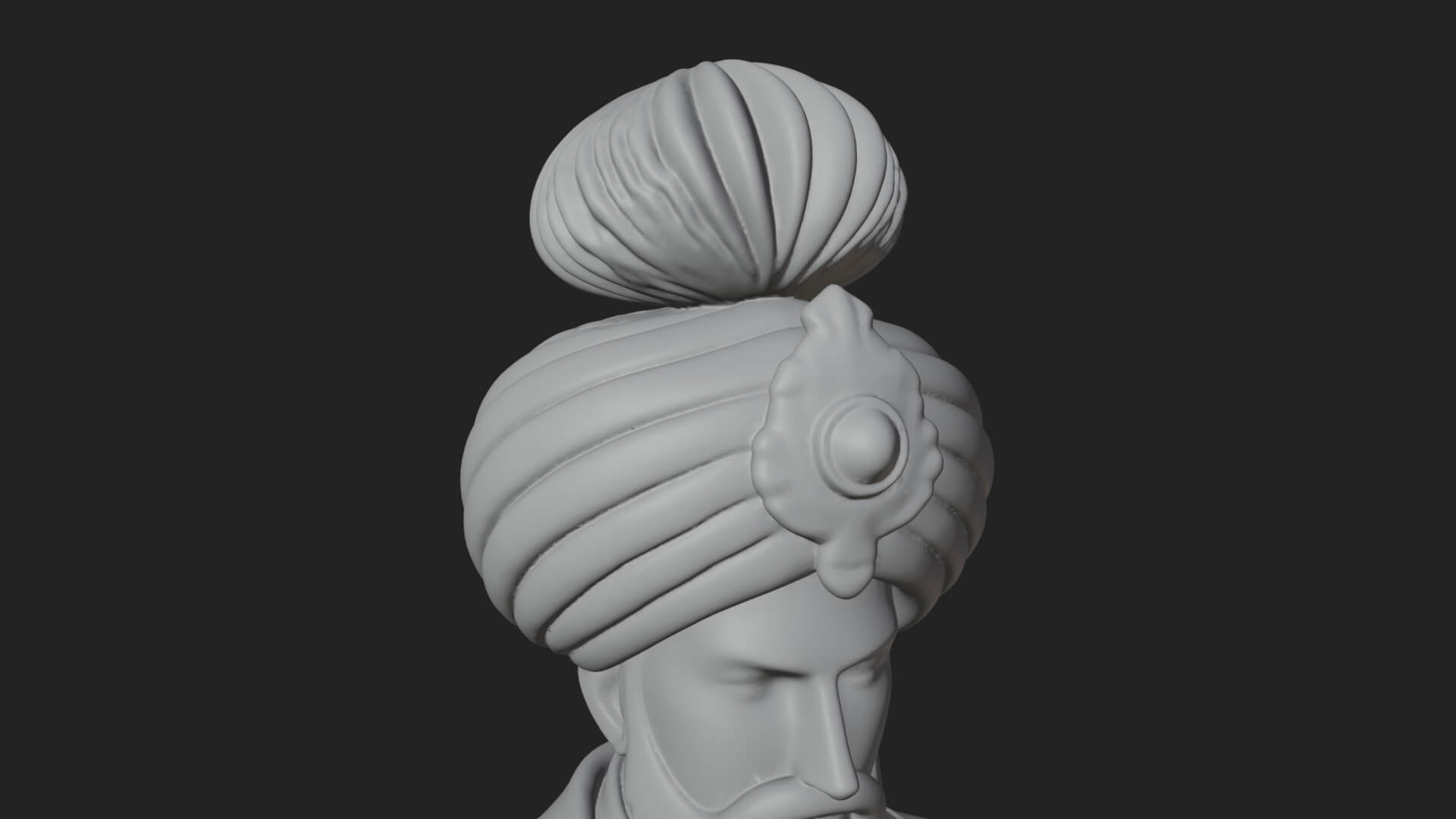Turbaned Sultan Statue Design 3 3D Print Model 3D Model