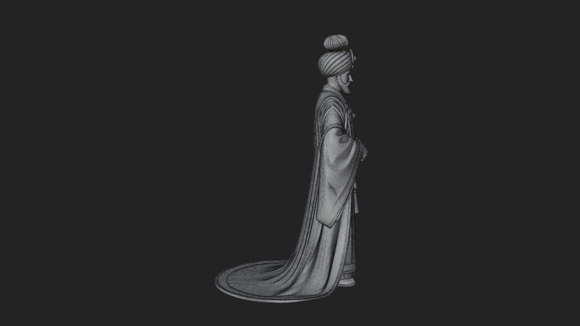 Turbaned Sultan Statue Design 3 3D Print Model 3D Model