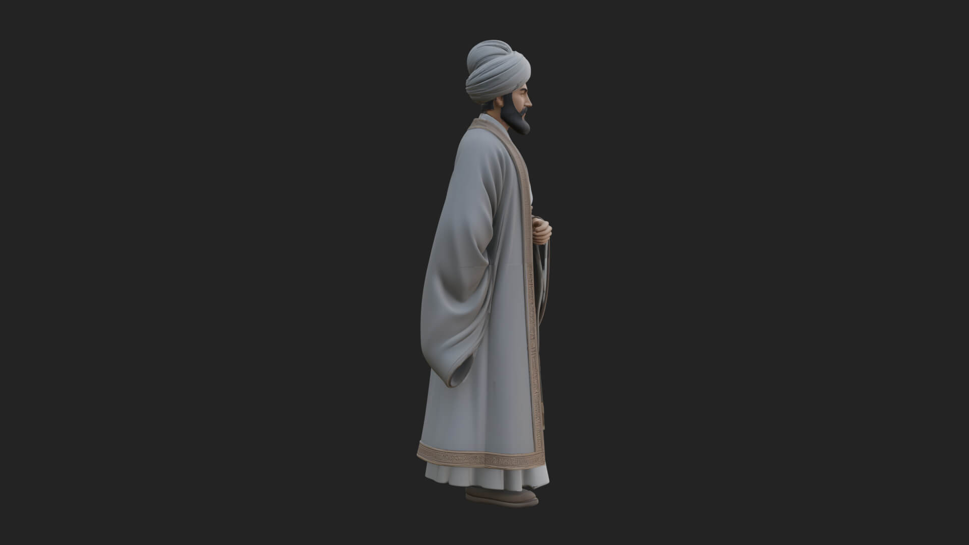 Turbaned Sultan Statue Design 4 3D Print Model 3D Model