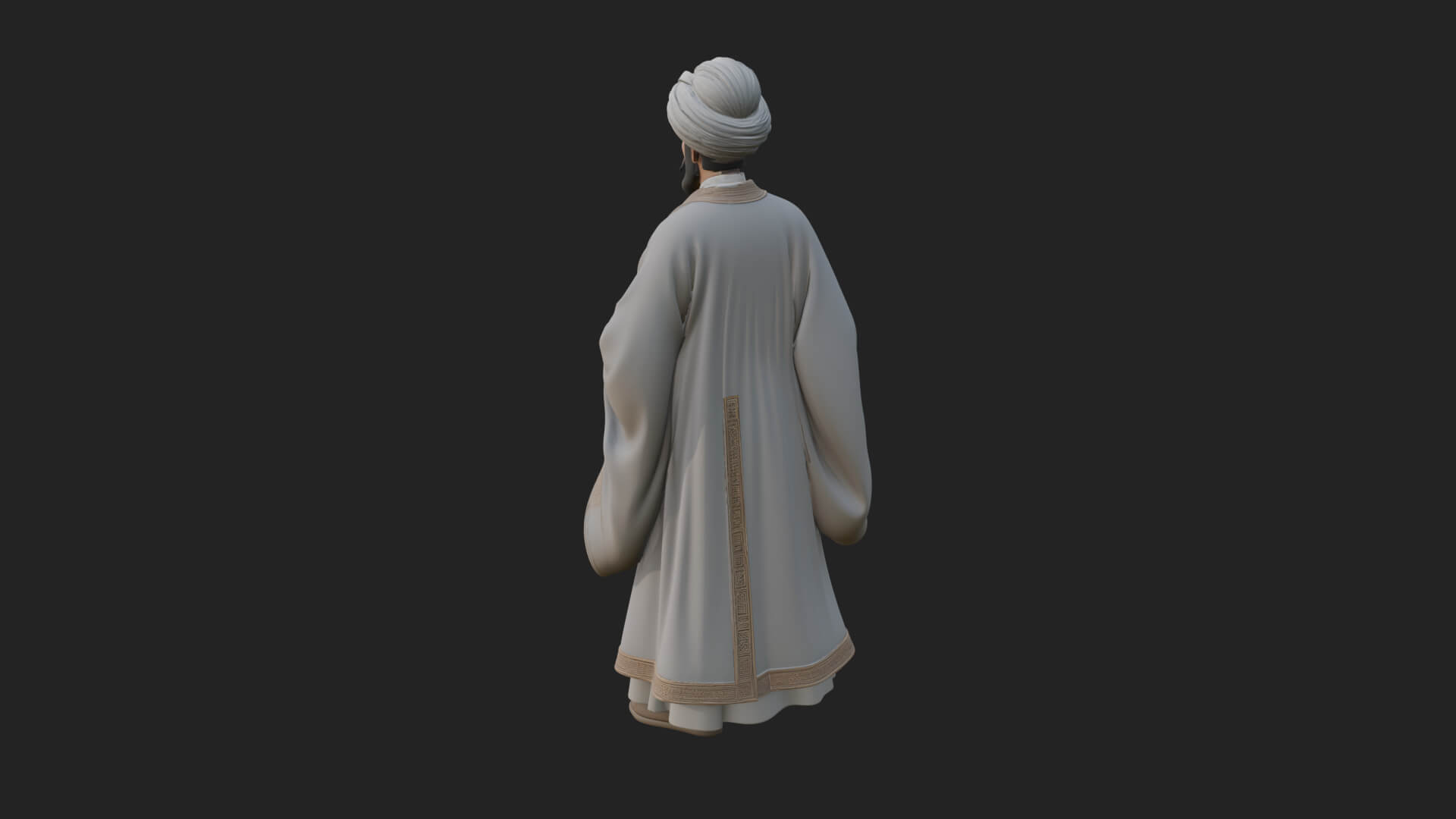 Turbaned Sultan Statue Design 4 3D Print Model 3D Model