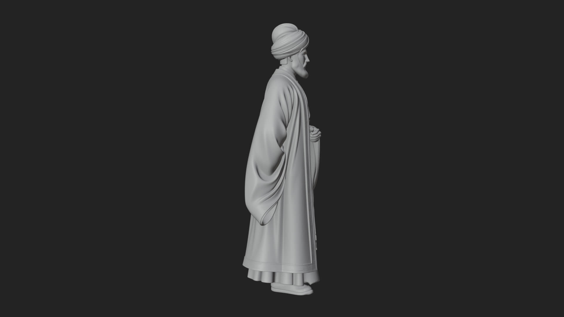 Turbaned Sultan Statue Design 4 3D Print Model 3D Model