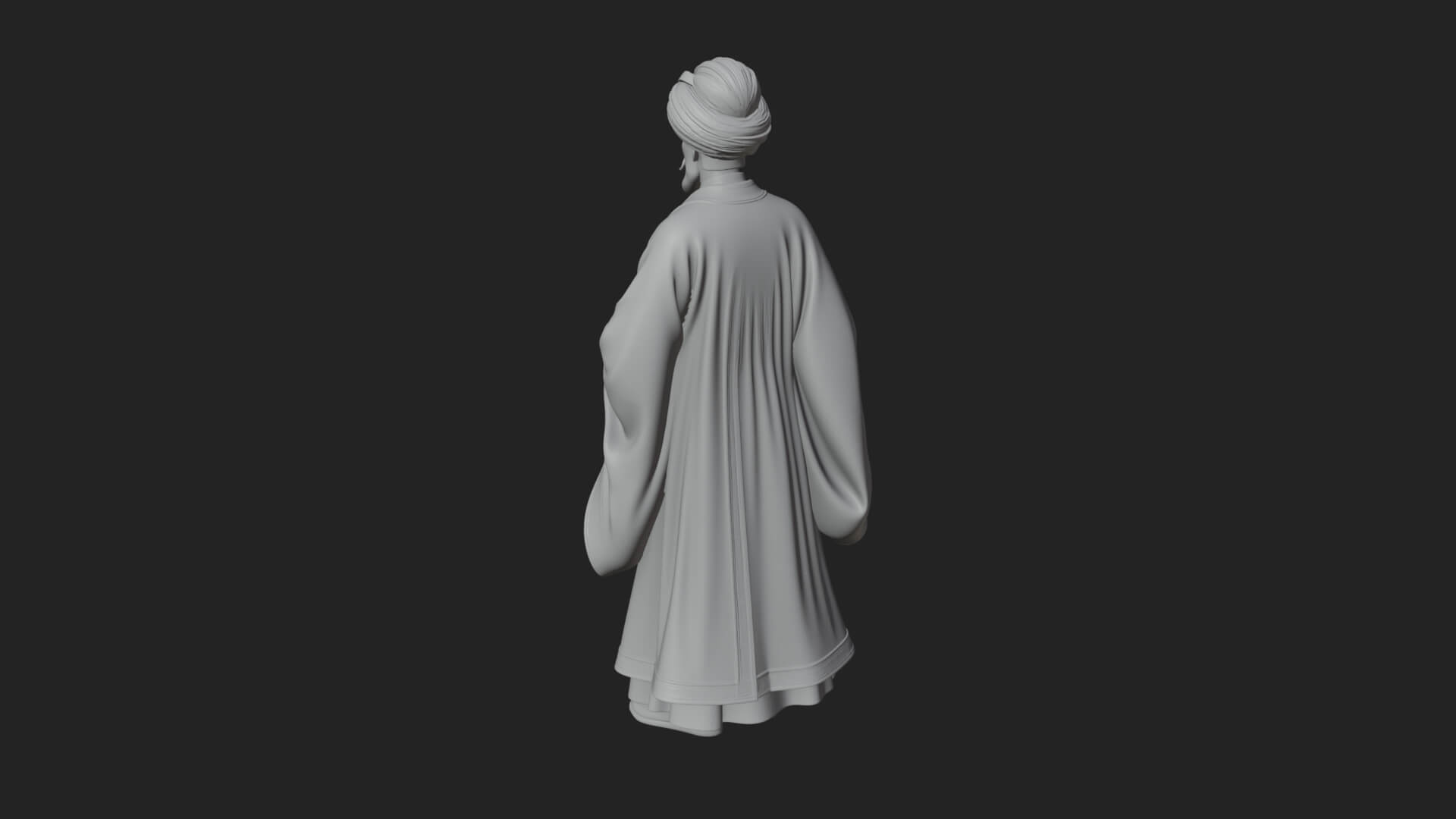 Turbaned Sultan Statue Design 4 3D Print Model 3D Model