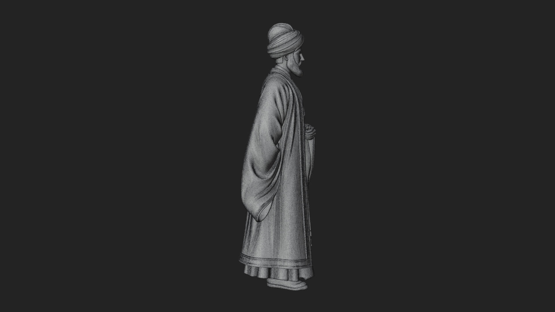 Turbaned Sultan Statue Design 4 3D Print Model 3D Model