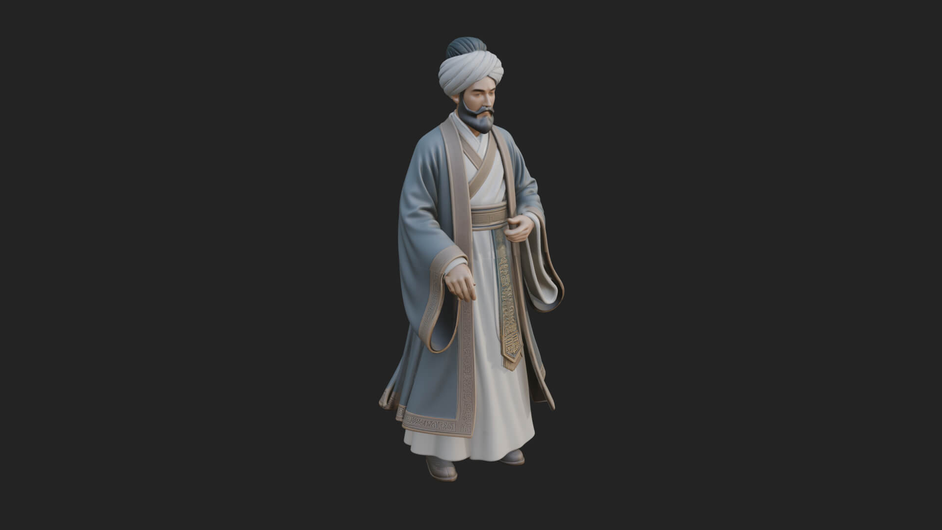 Turbaned Sultan Statue Design 5 3D Print Model 3D Model