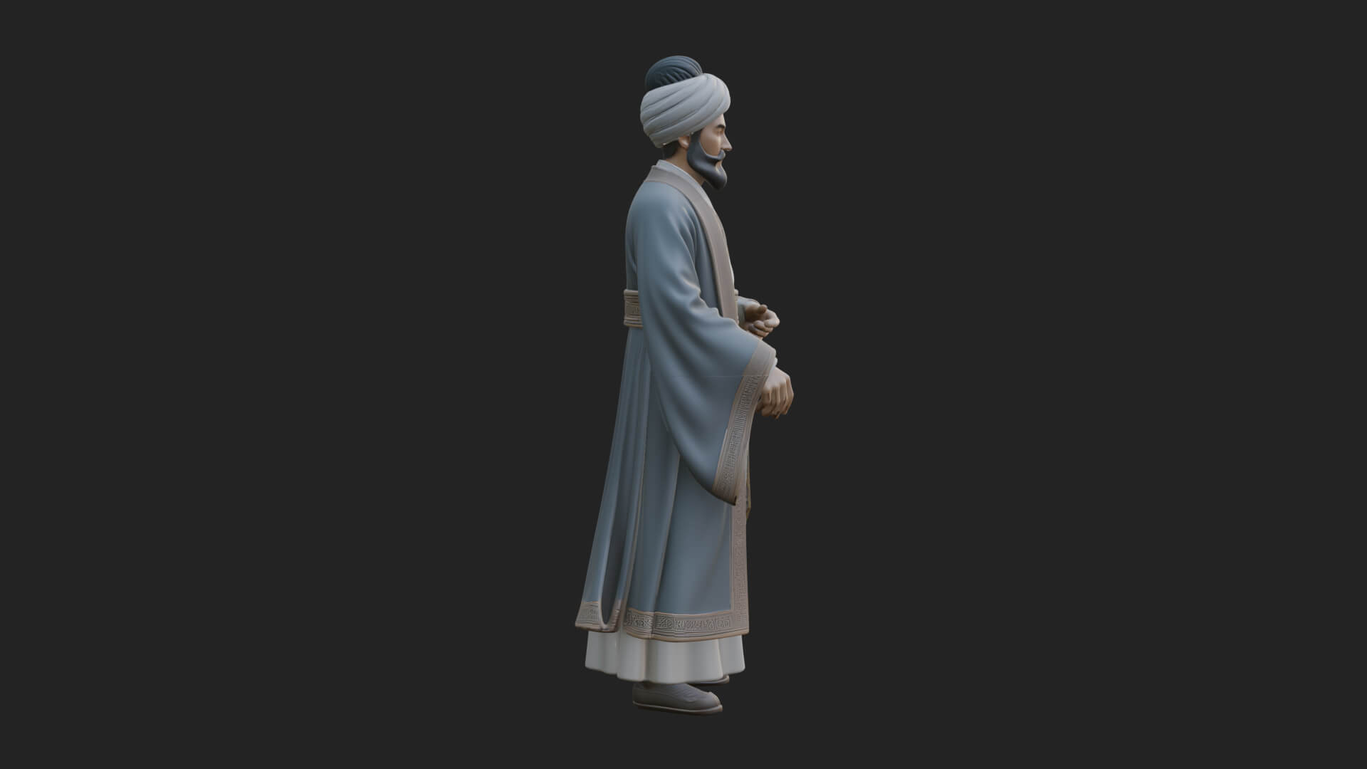 Turbaned Sultan Statue Design 5 3D Print Model 3D Model