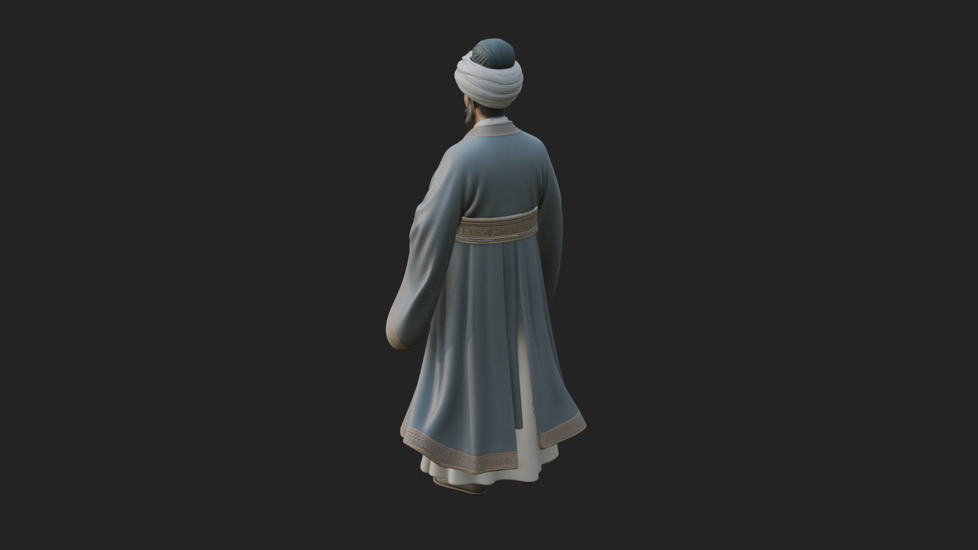 Turbaned Sultan Statue Design 5 3D Print Model 3D Model