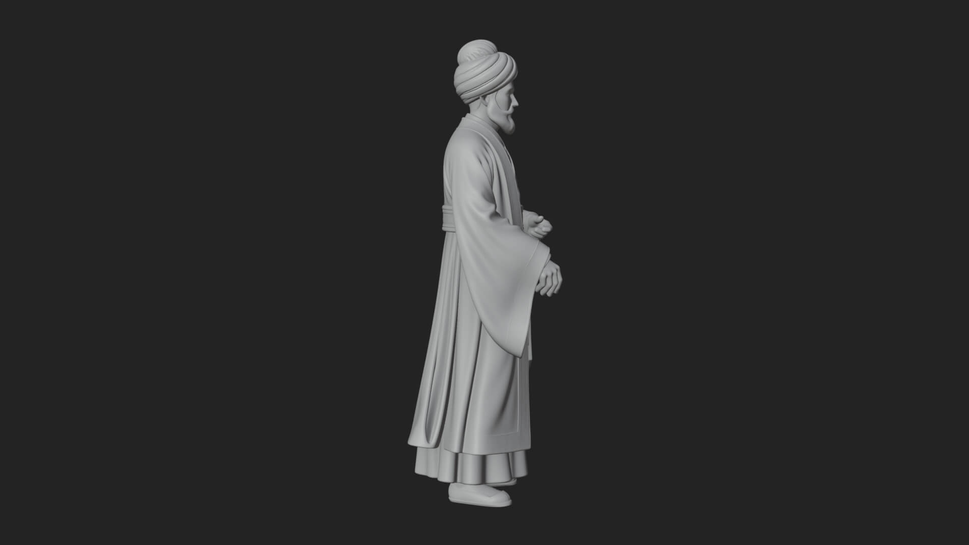 Turbaned Sultan Statue Design 5 3D Print Model 3D Model
