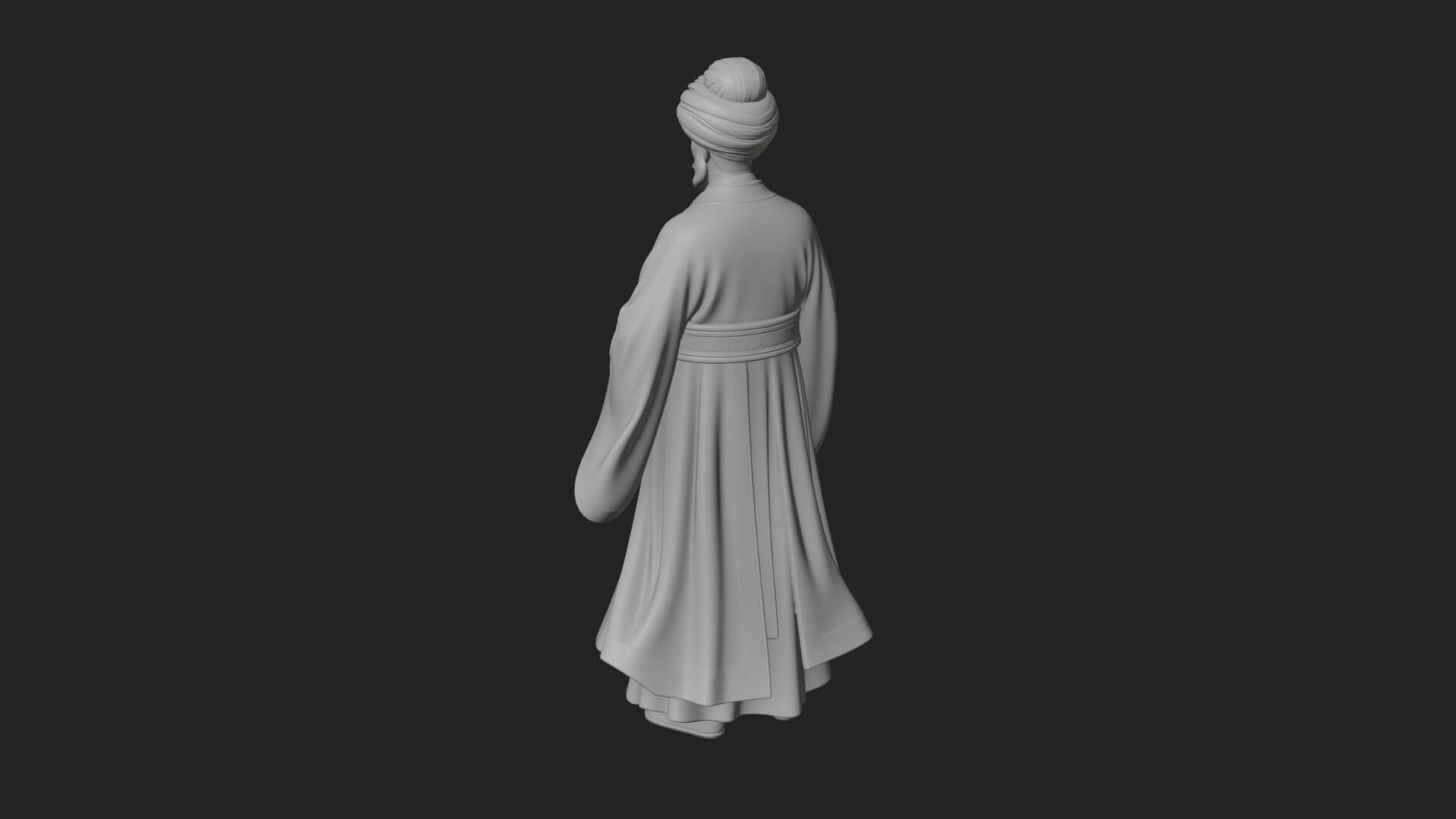 Turbaned Sultan Statue Design 5 3D Print Model 3D Model