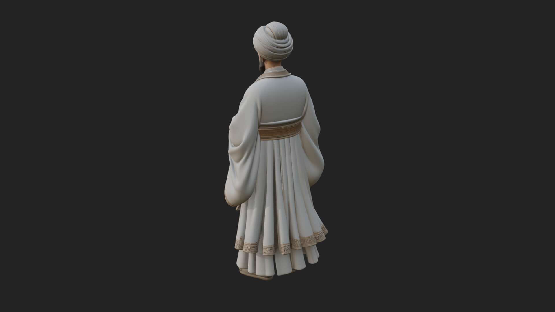 Turbaned Sultan Statue Design 6 3D Print Model 3D Model