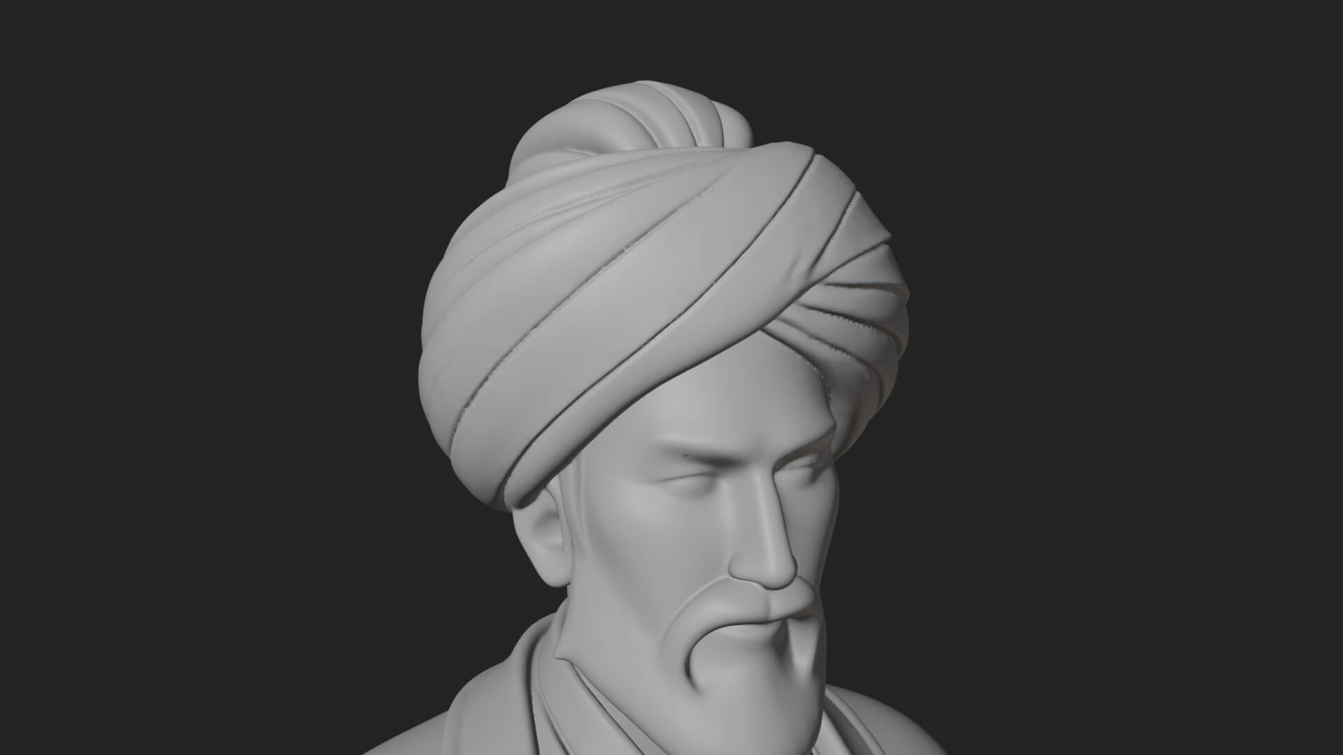Turbaned Sultan Statue Design 6 3D Print Model 3D Model