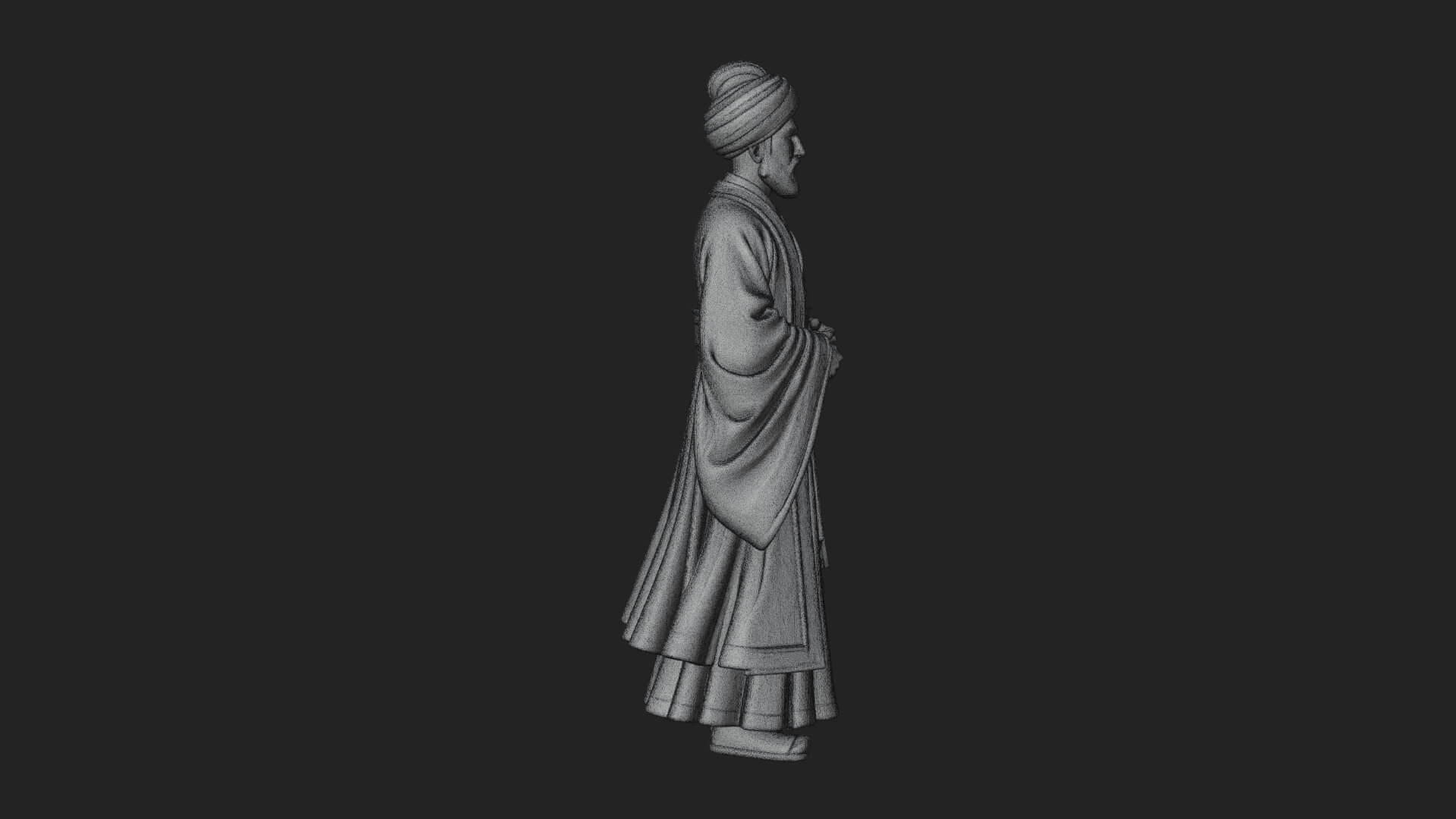 Turbaned Sultan Statue Design 6 3D Print Model 3D Model