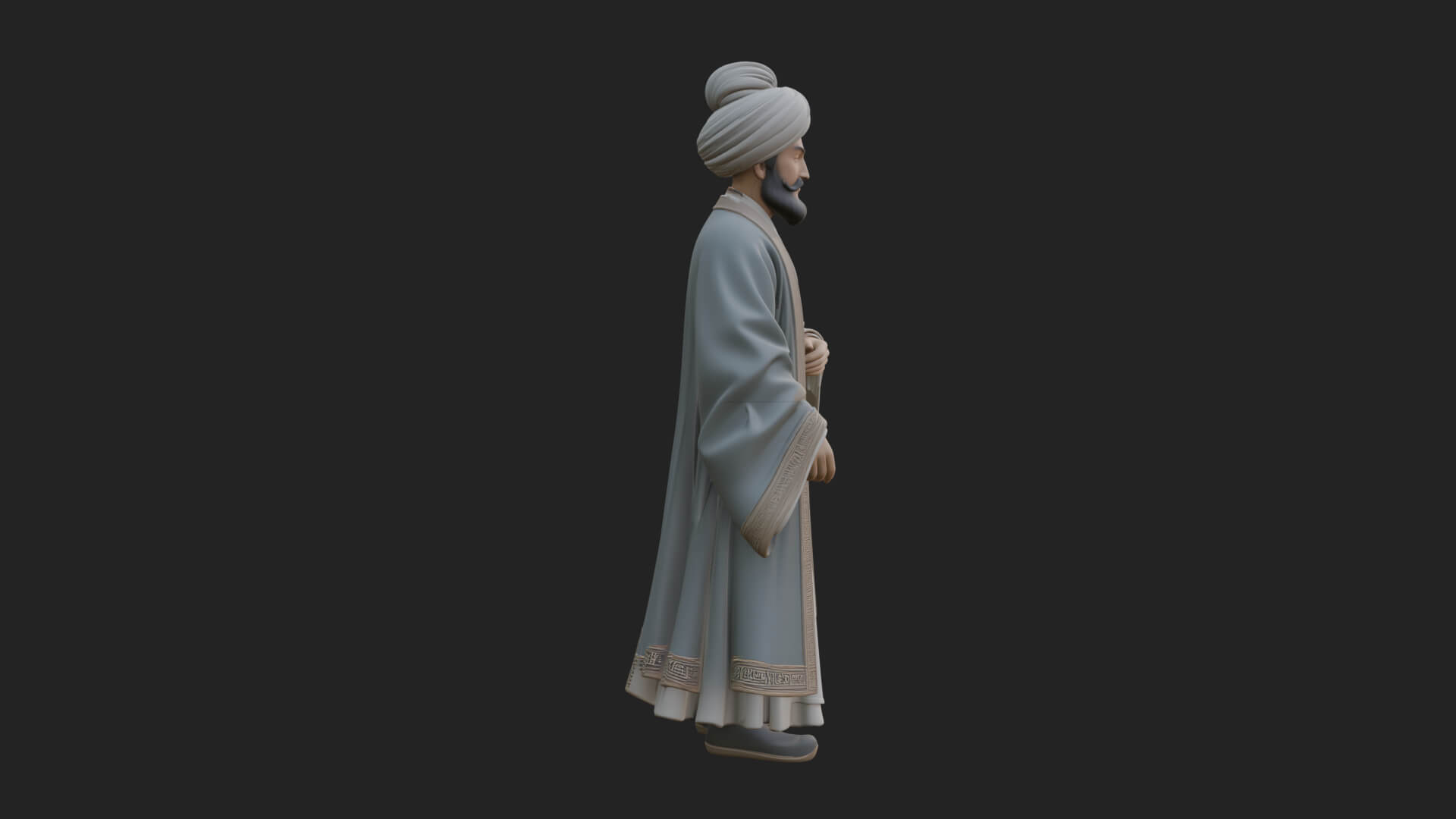 Turbaned Sultan Statue Design 7 3D Print Model 3D Model
