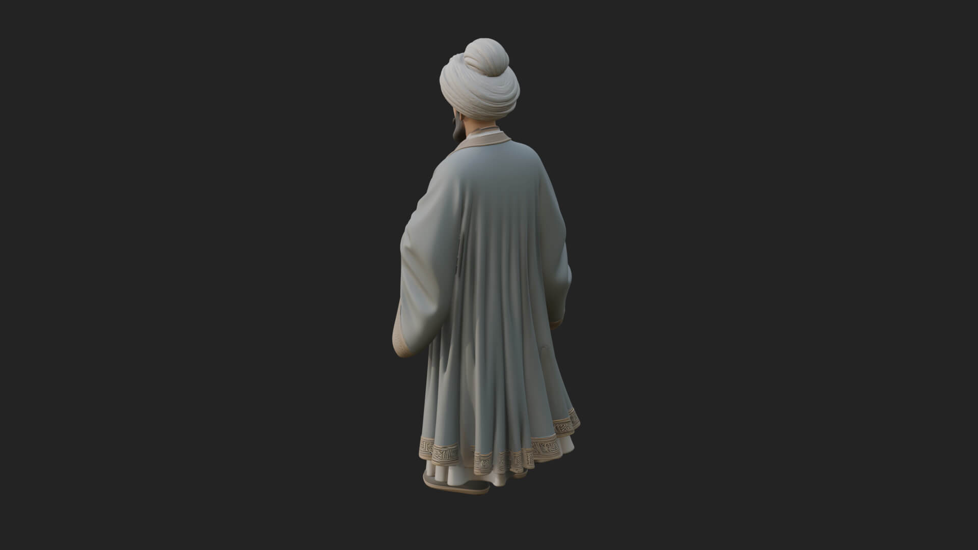 Turbaned Sultan Statue Design 7 3D Print Model 3D Model