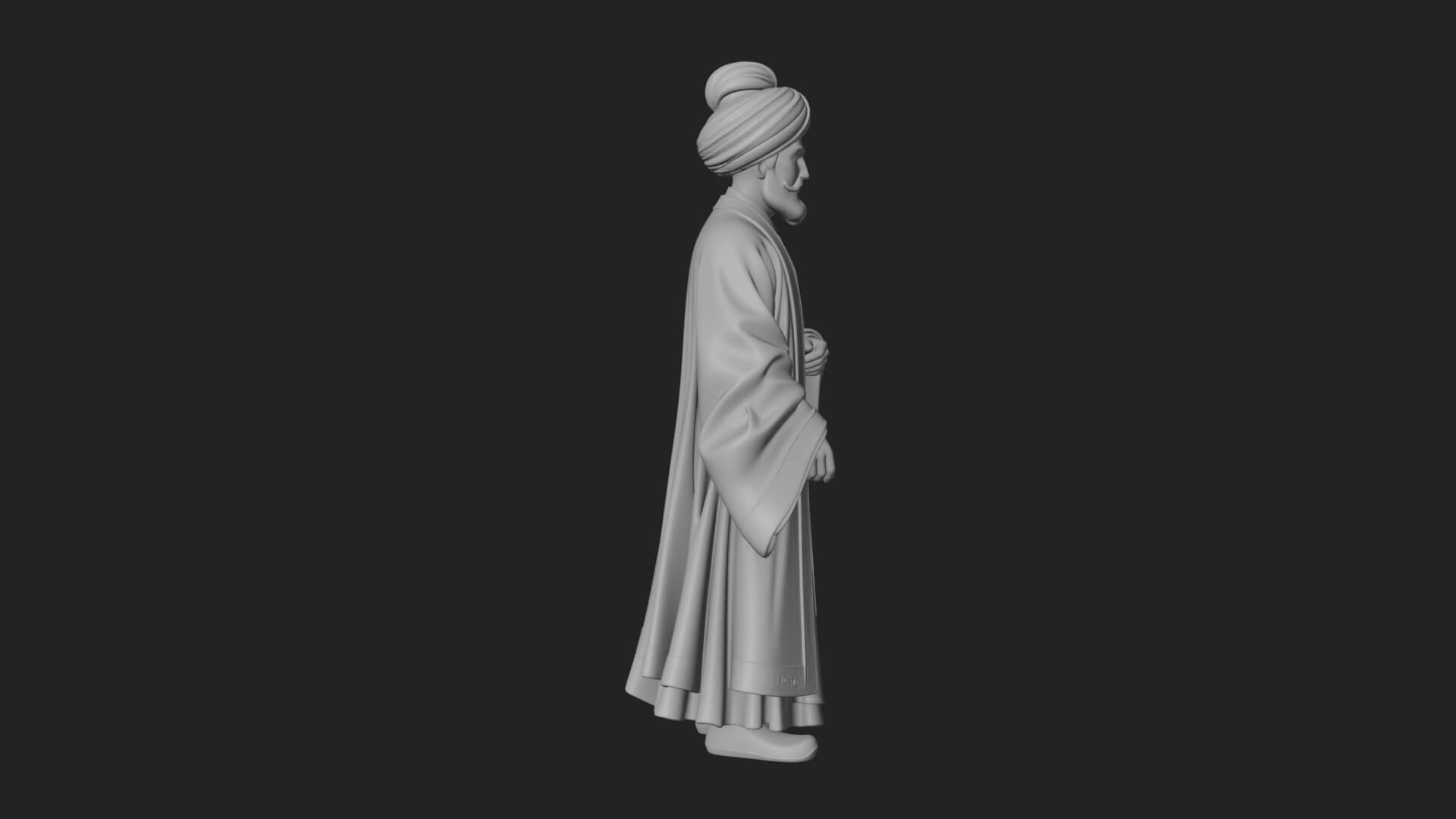 Turbaned Sultan Statue Design 7 3D Print Model 3D Model