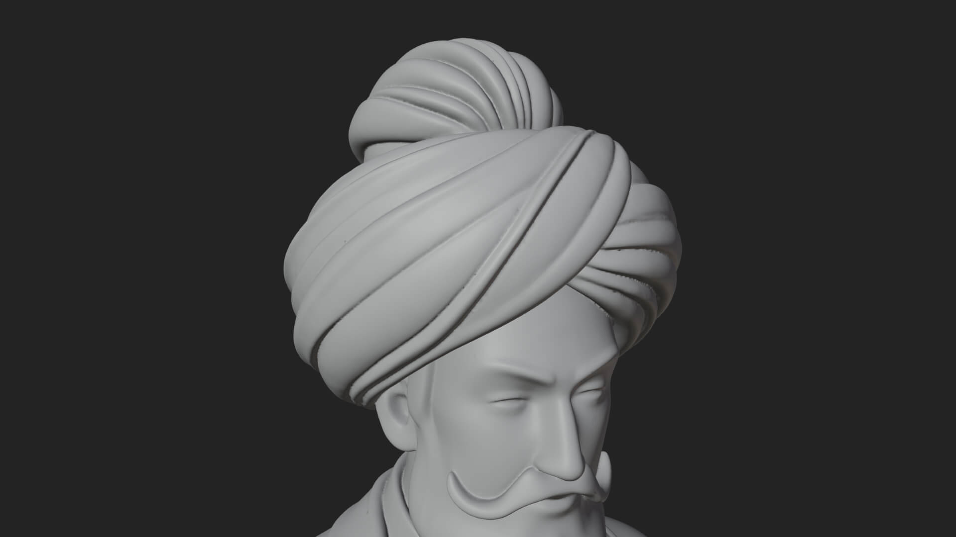 Turbaned Sultan Statue Design 7 3D Print Model 3D Model