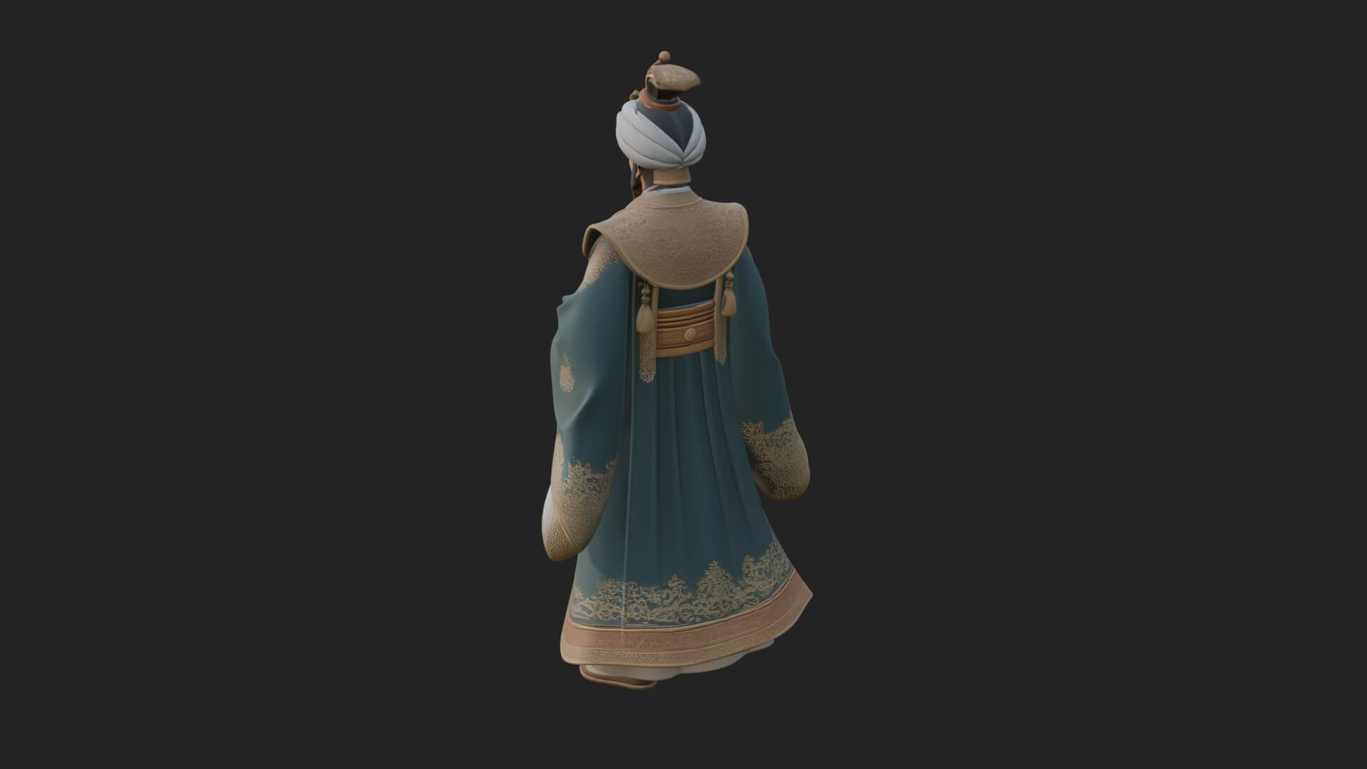Turbaned Sultan Statue Design 8 3D Print Model 3D Model