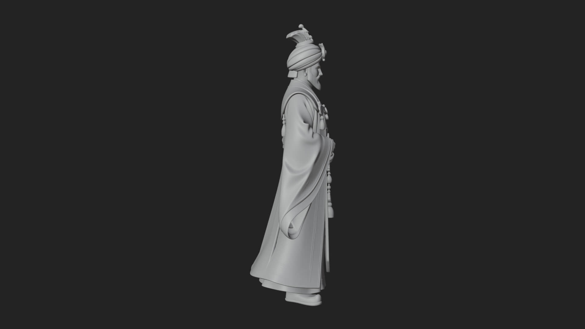 Turbaned Sultan Statue Design 8 3D Print Model 3D Model
