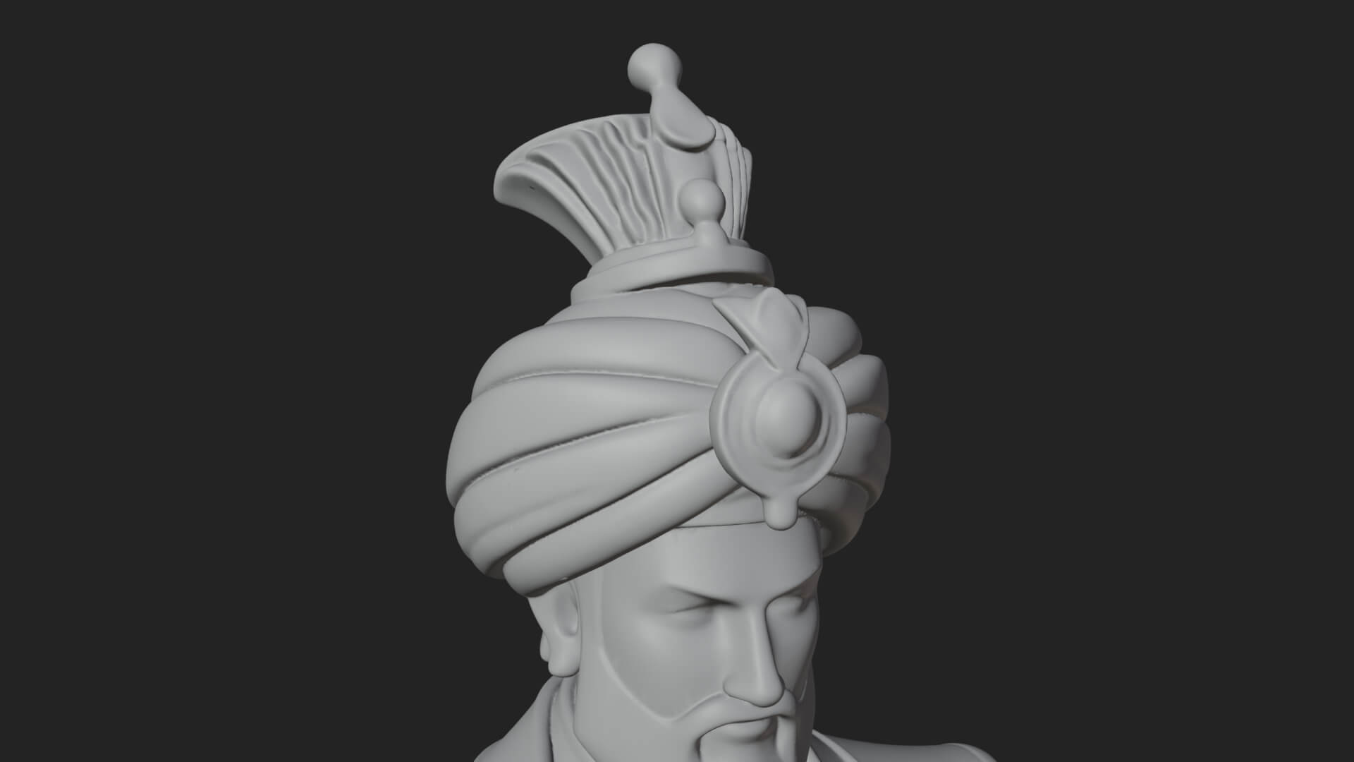 Turbaned Sultan Statue Design 8 3D Print Model 3D Model