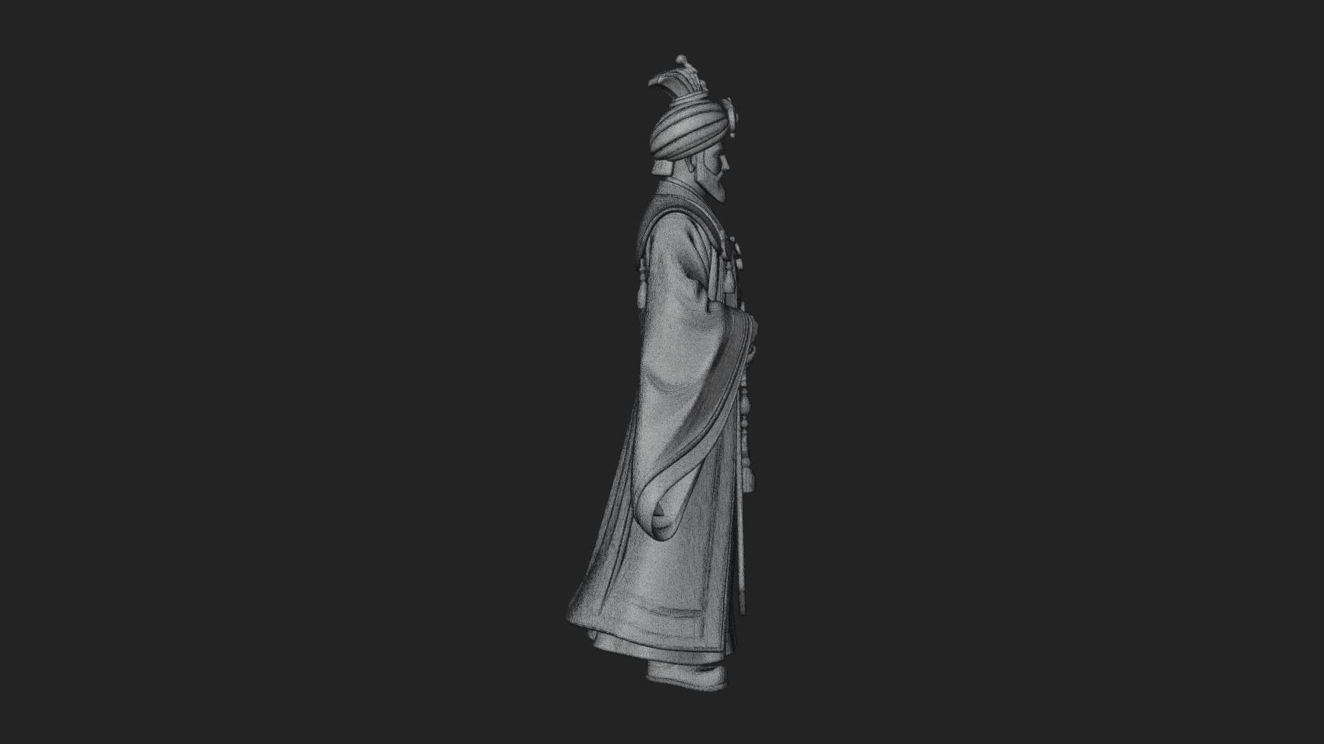 Turbaned Sultan Statue Design 8 3D Print Model 3D Model