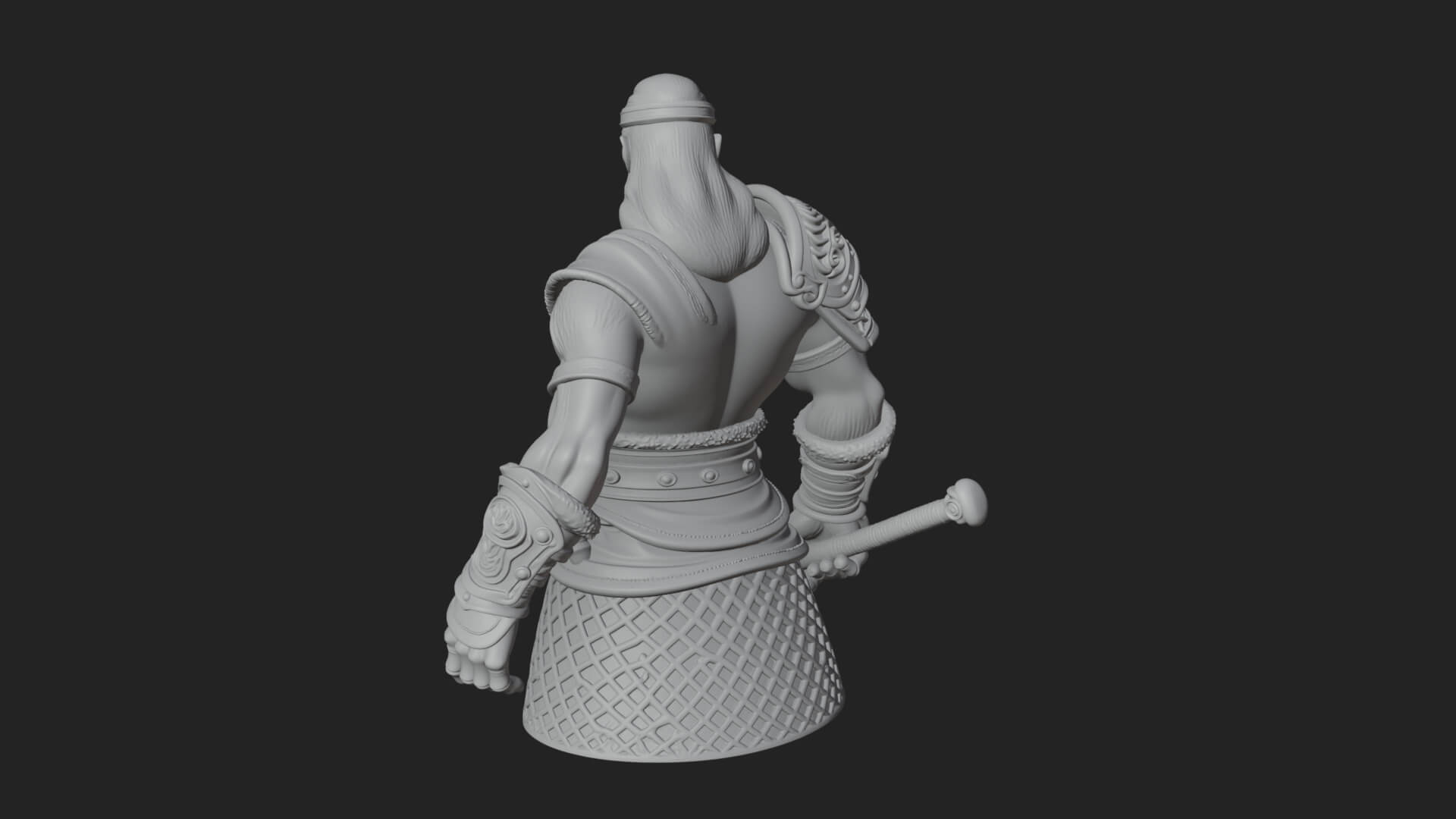 Twin Blade Old Warrior Statue Design 4 3D Print Model 3D Model