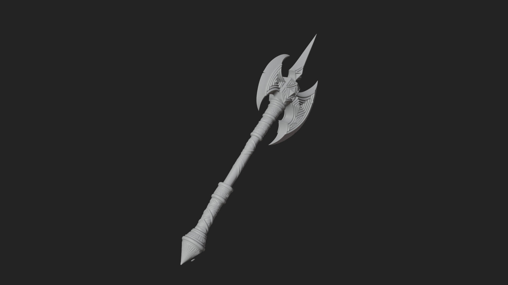 Twin Blade War Axe Model Design 3 3D Print Model 3D Model