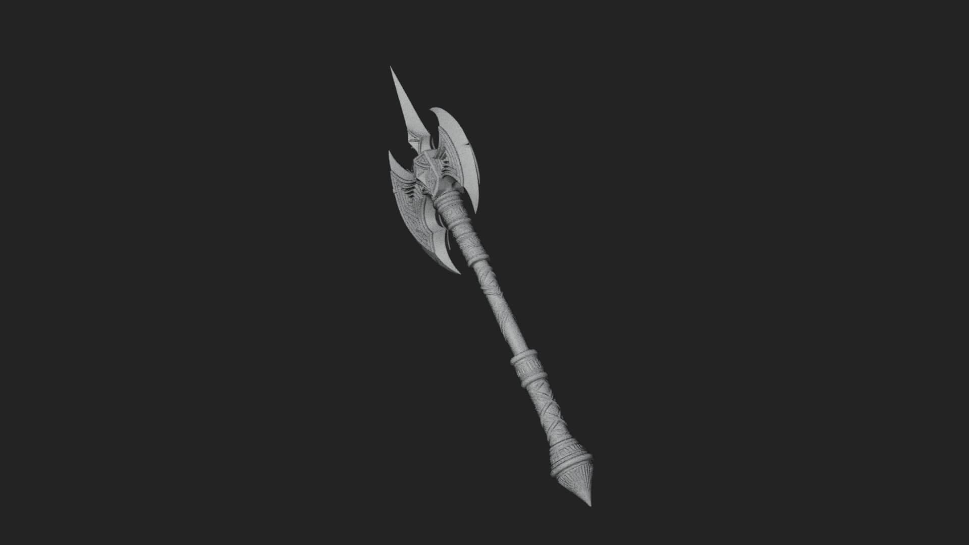 Twin Blade War Axe Model Design 3 3D Print Model 3D Model