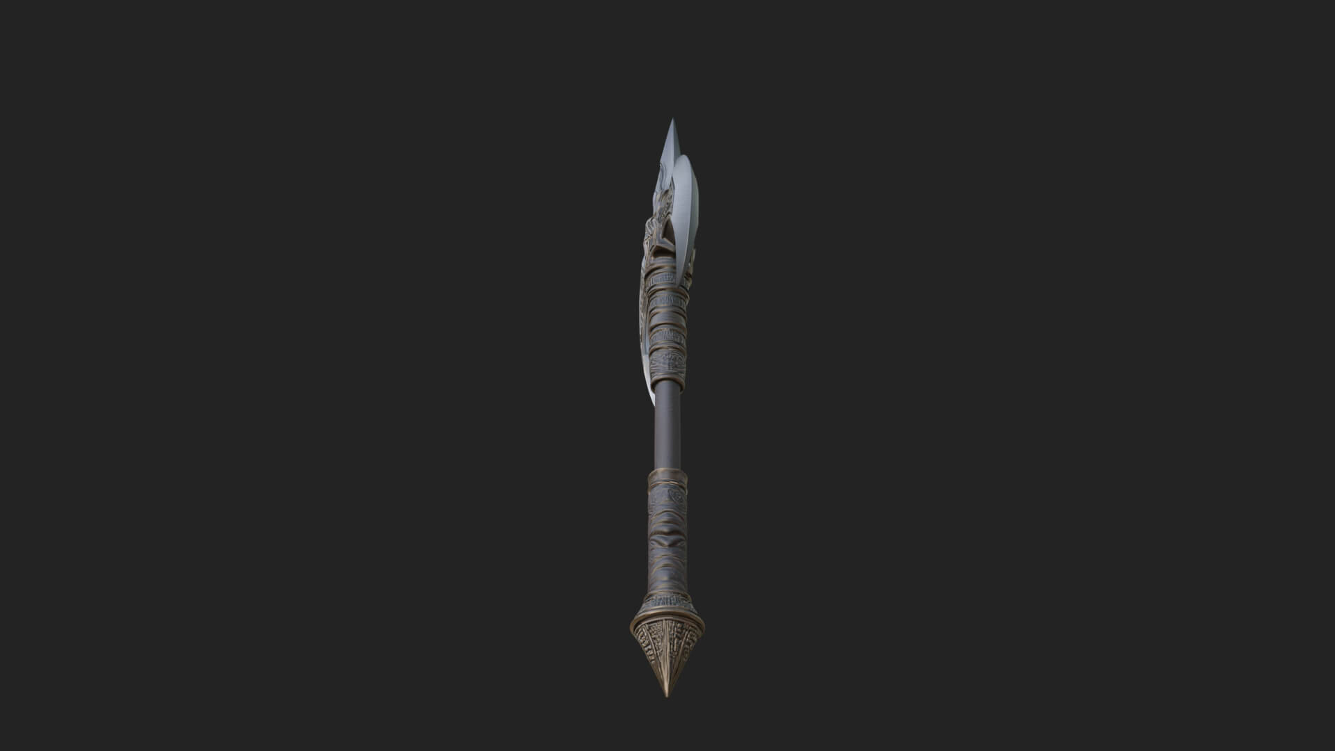 Twin Blade War Axe Model Design 4 3D Print Model 3D Model