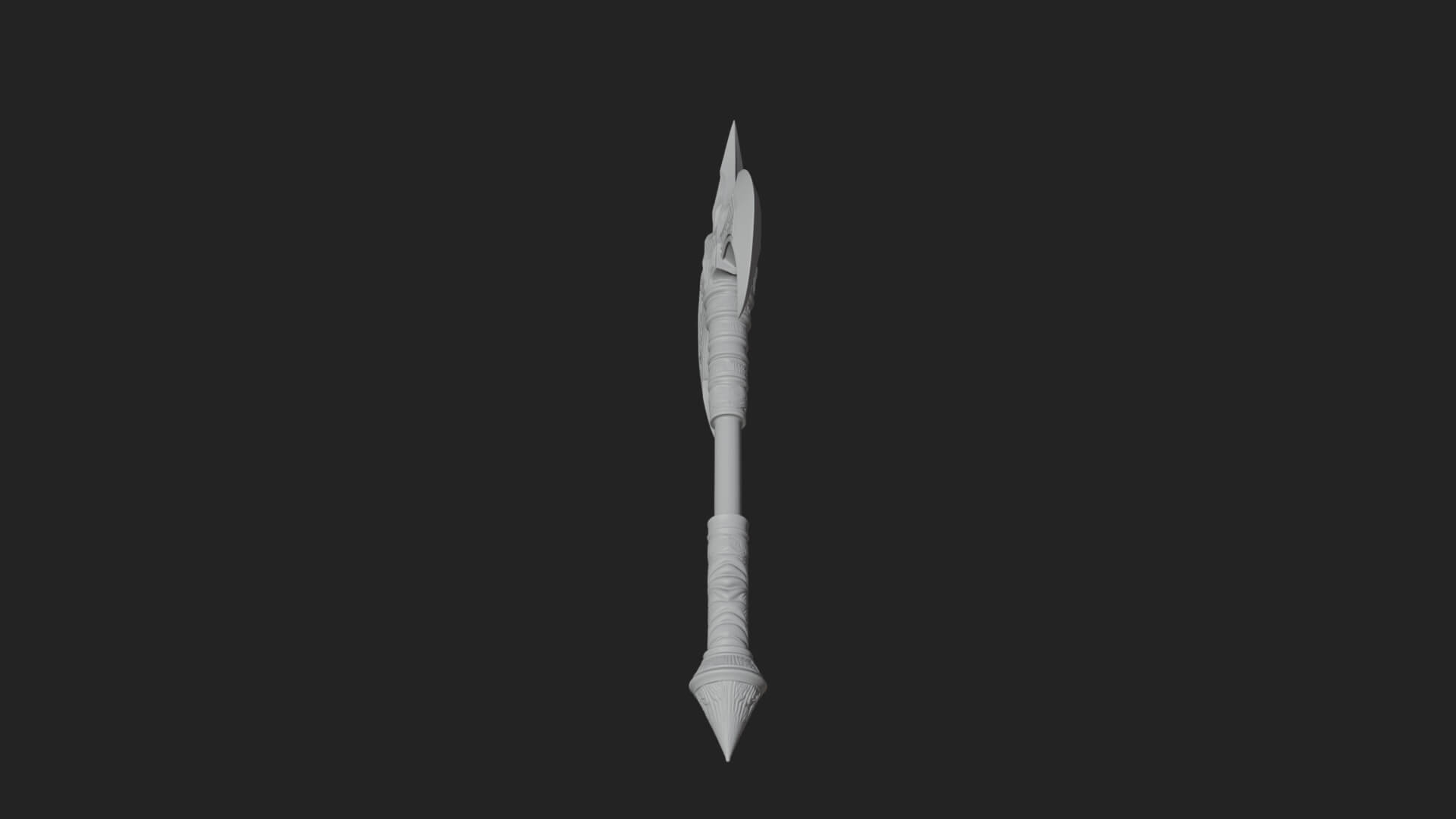 Twin Blade War Axe Model Design 4 3D Print Model 3D Model