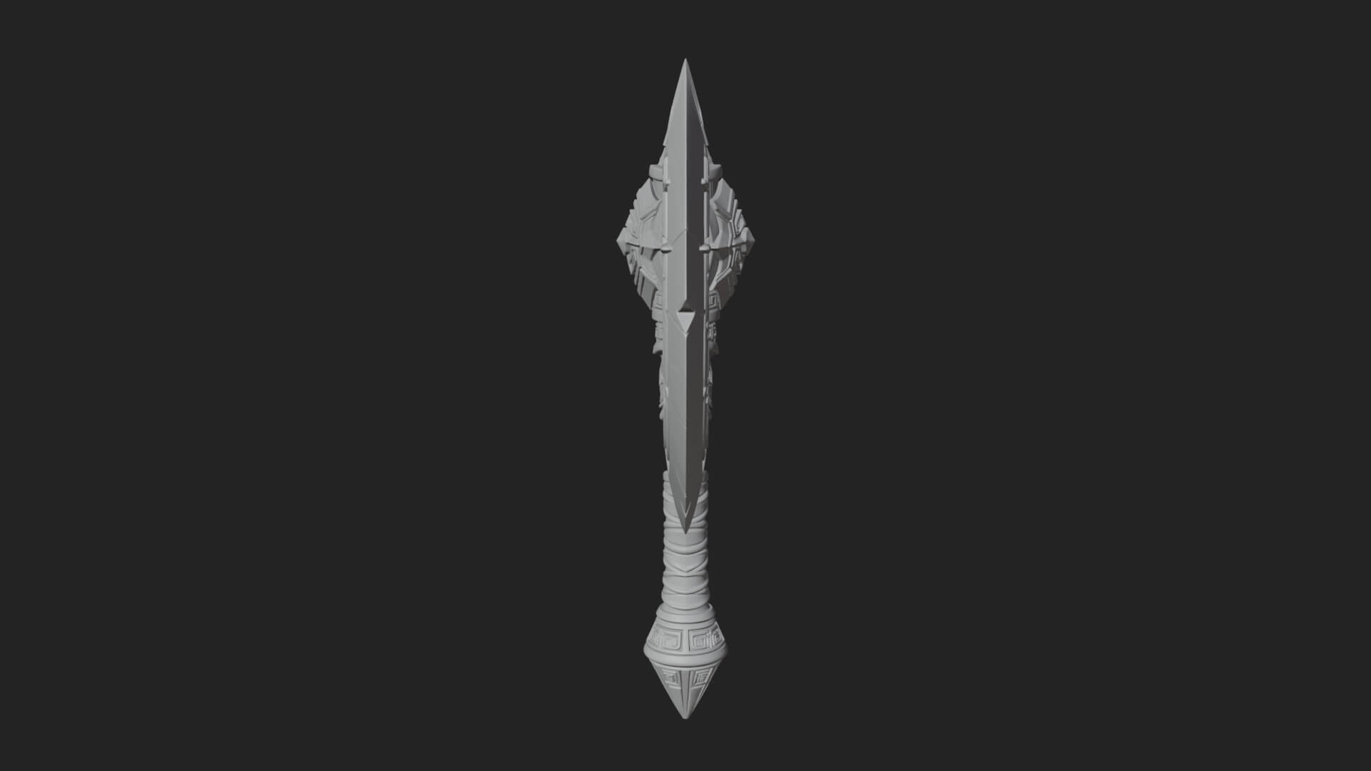 Twin Blade War Axe Model Design 5 3D Print Model 3D Model