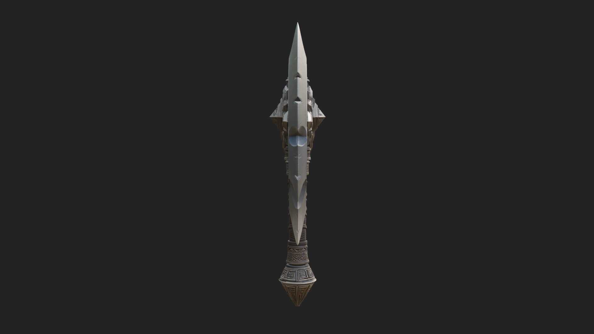 Twin Blade War Axe Model Design 6 3D Print Model 3D Model