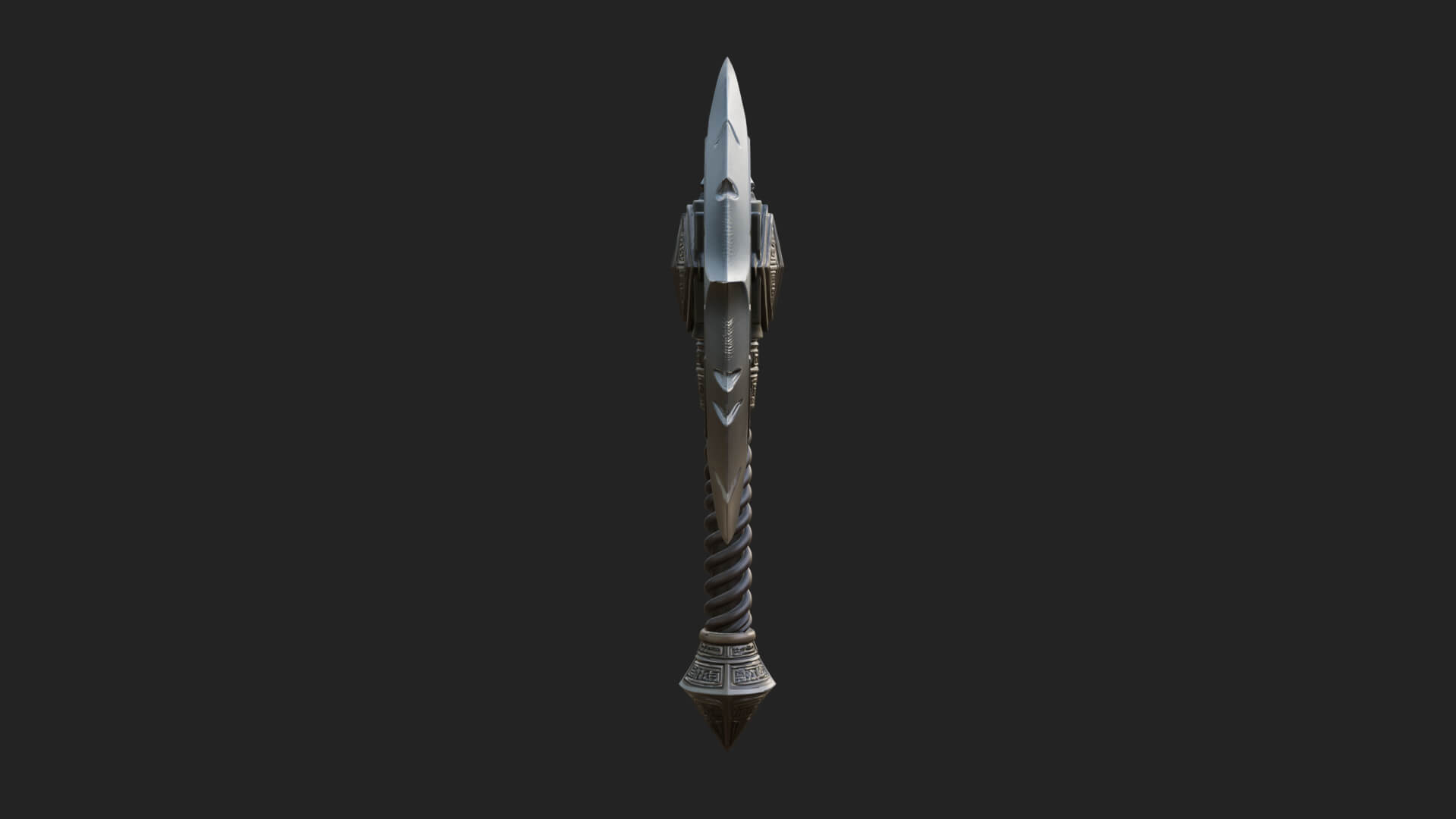 Twin Blade War Axe Model Design 9 3D Print Model 3D Model