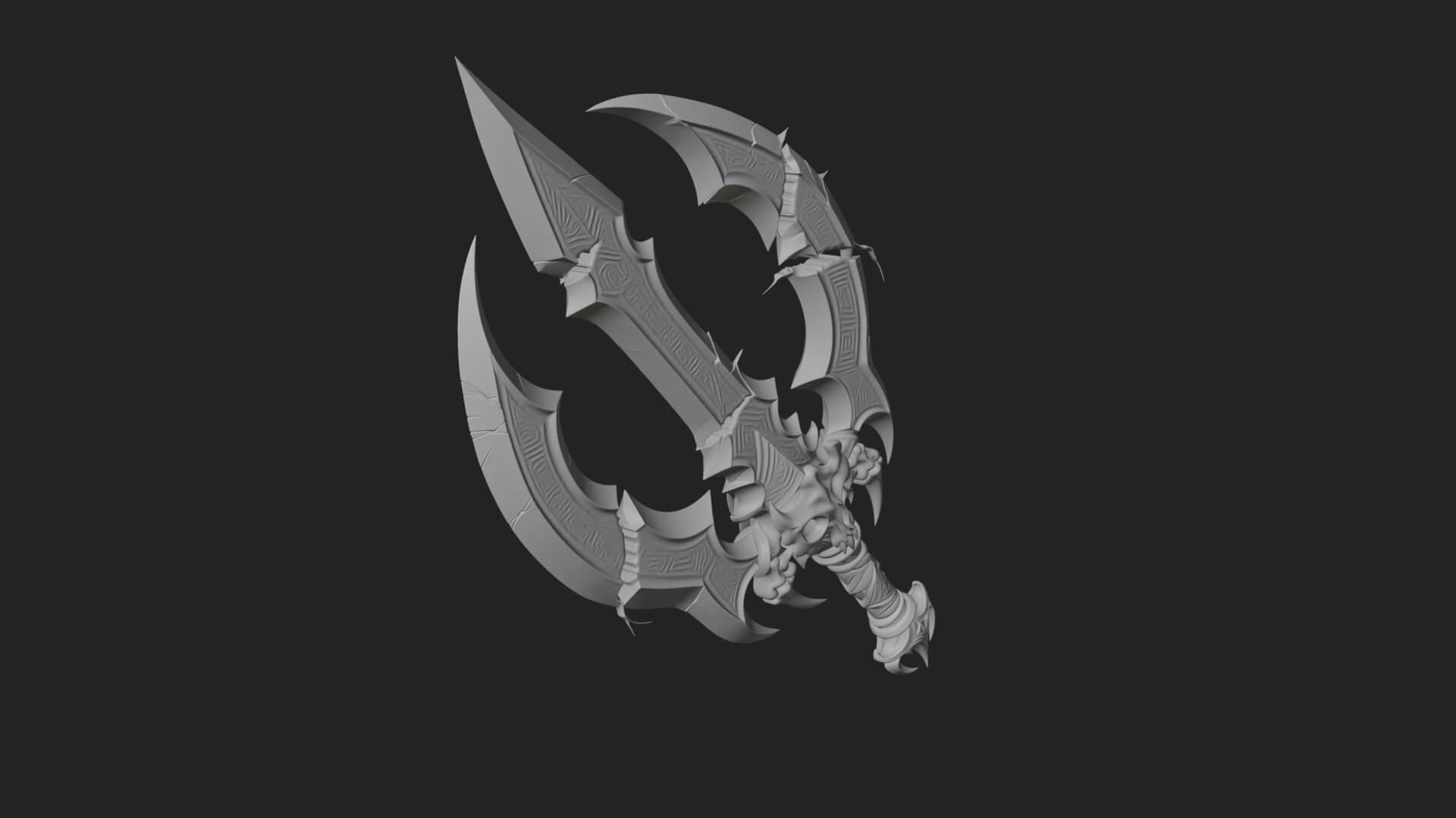 Twin Clawed Glaive Pair Model Design 2 3D Print Model 3D Model