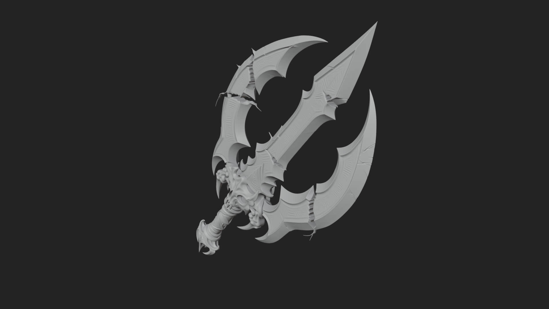 Twin Clawed Glaive Pair Model Design 2 3D Print Model 3D Model