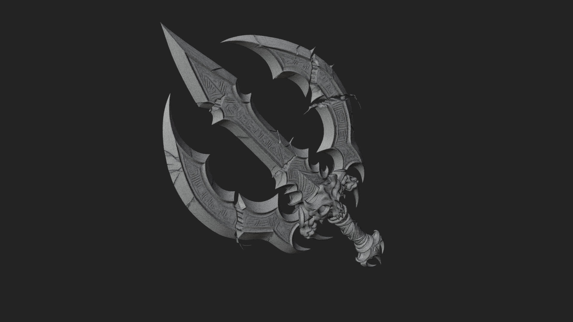 Twin Clawed Glaive Pair Model Design 2 3D Print Model 3D Model