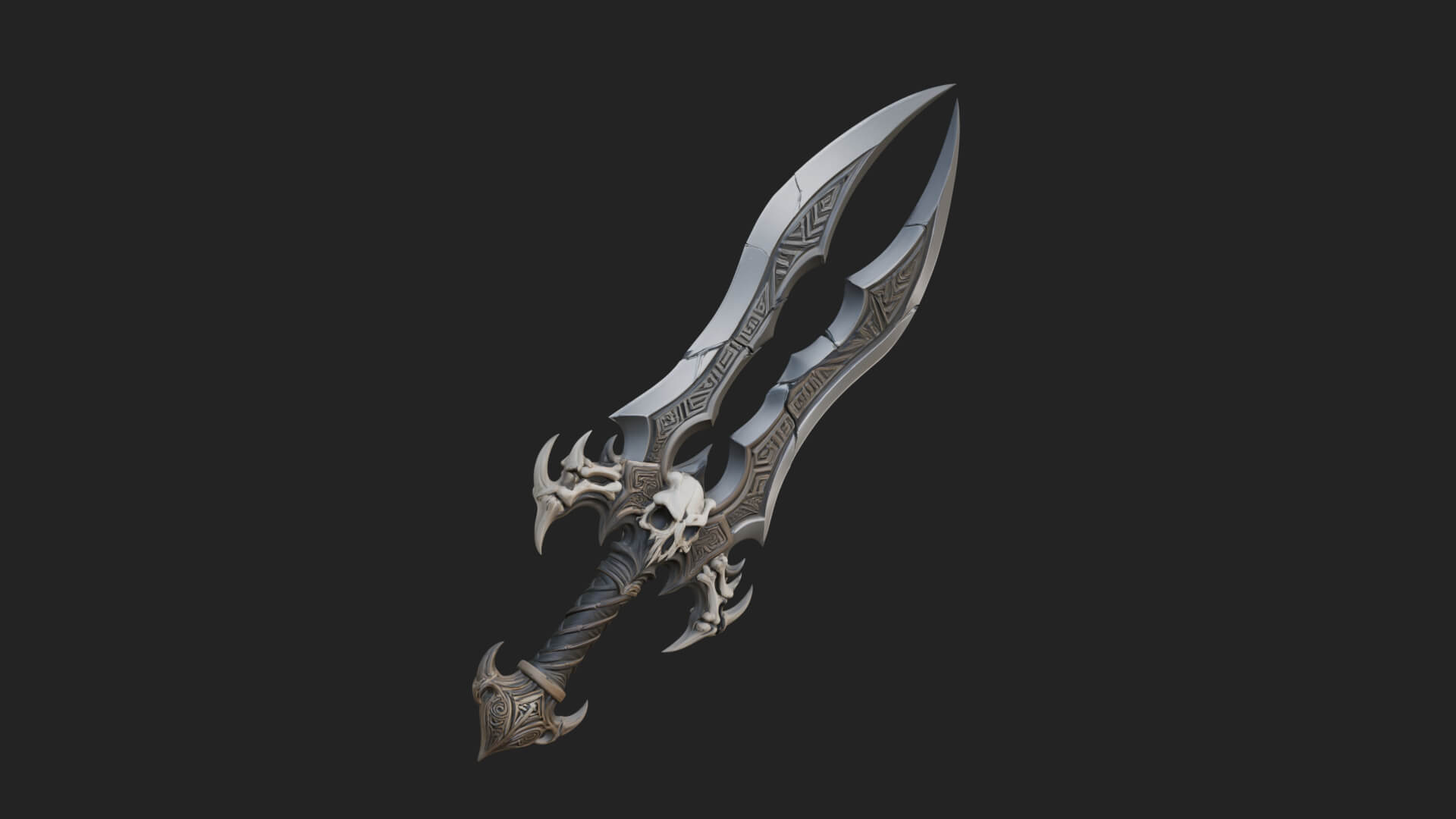 Twin Clawed Glaive Pair Model Design 3 3D Print Model 3D Model