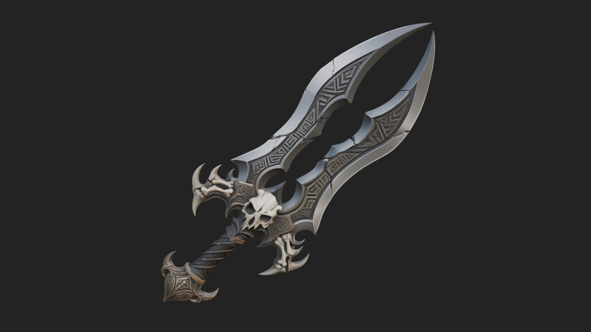 Twin Clawed Glaive Pair Model Design 3 3D Print Model 3D Model