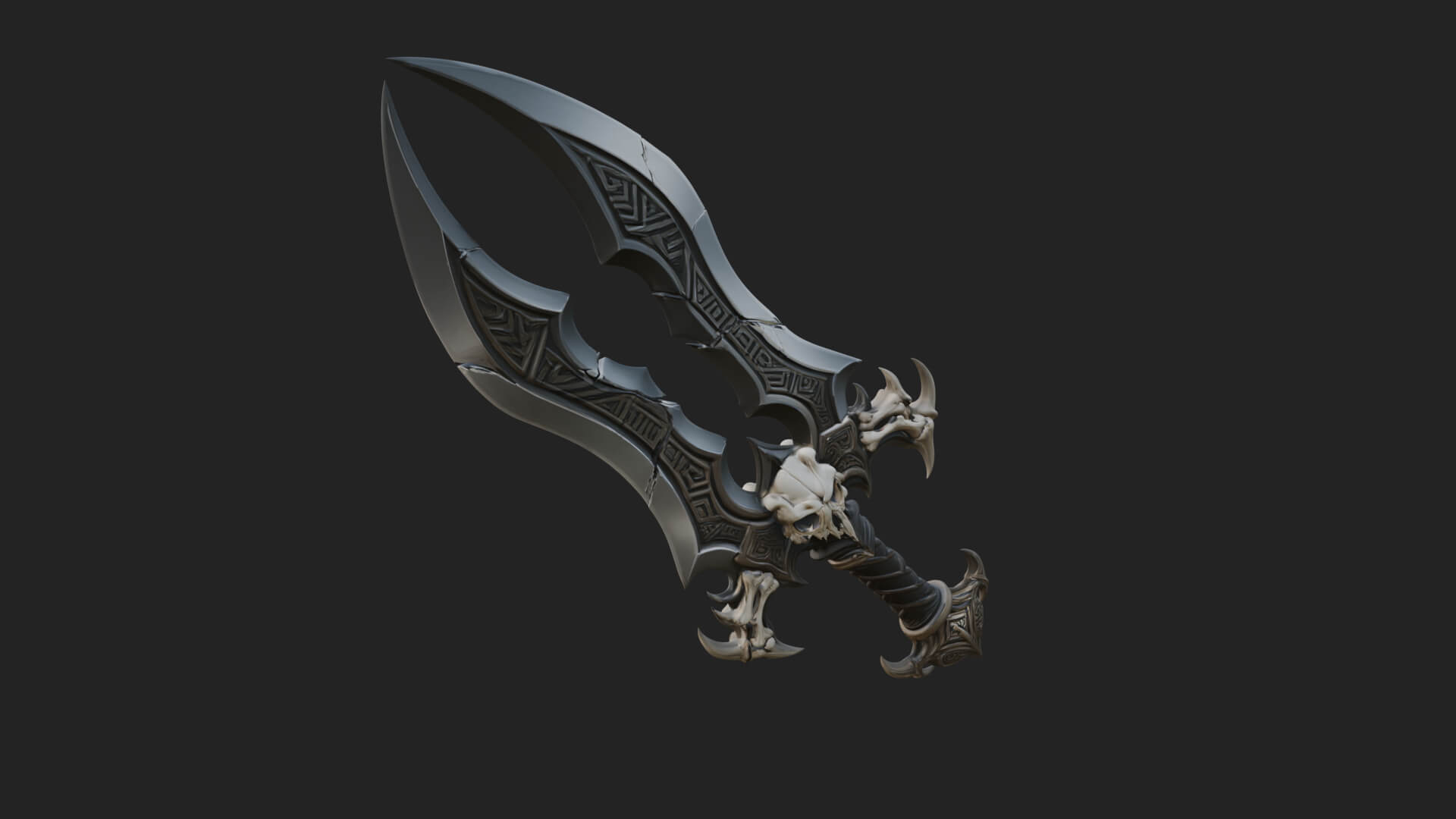 Twin Clawed Glaive Pair Model Design 3 3D Print Model 3D Model