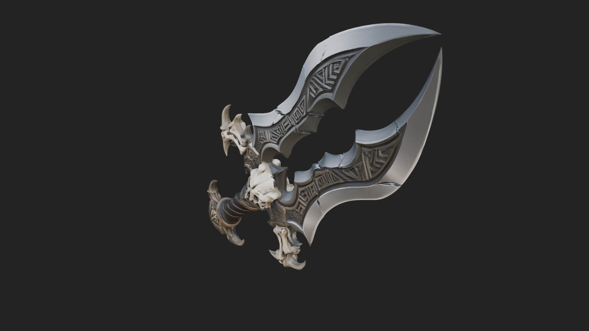 Twin Clawed Glaive Pair Model Design 3 3D Print Model 3D Model