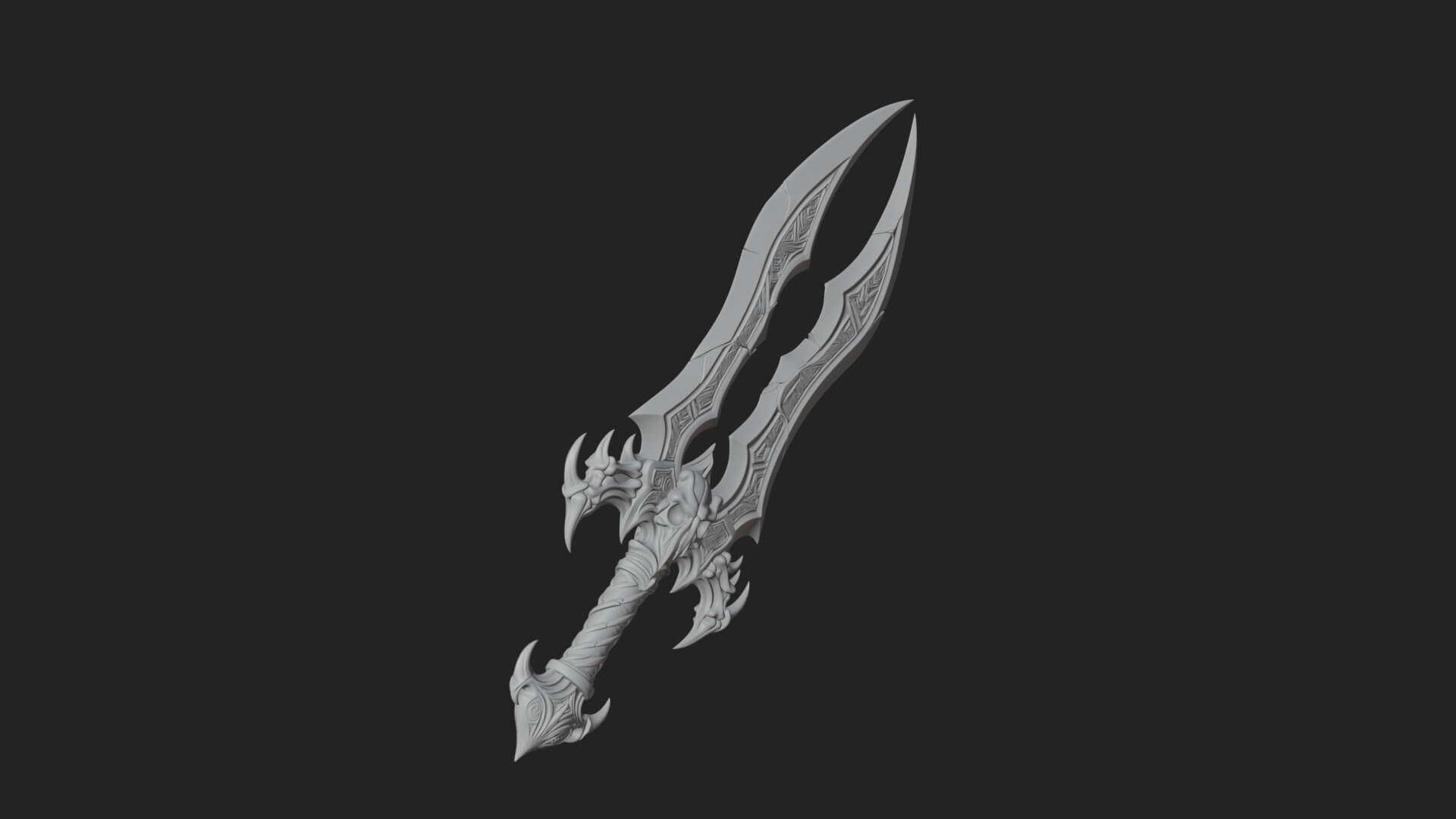 Twin Clawed Glaive Pair Model Design 3 3D Print Model 3D Model
