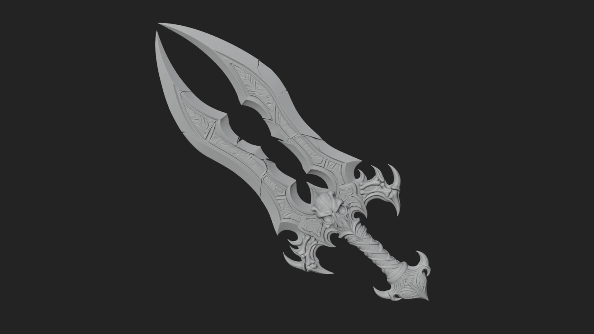 Twin Clawed Glaive Pair Model Design 3 3D Print Model 3D Model