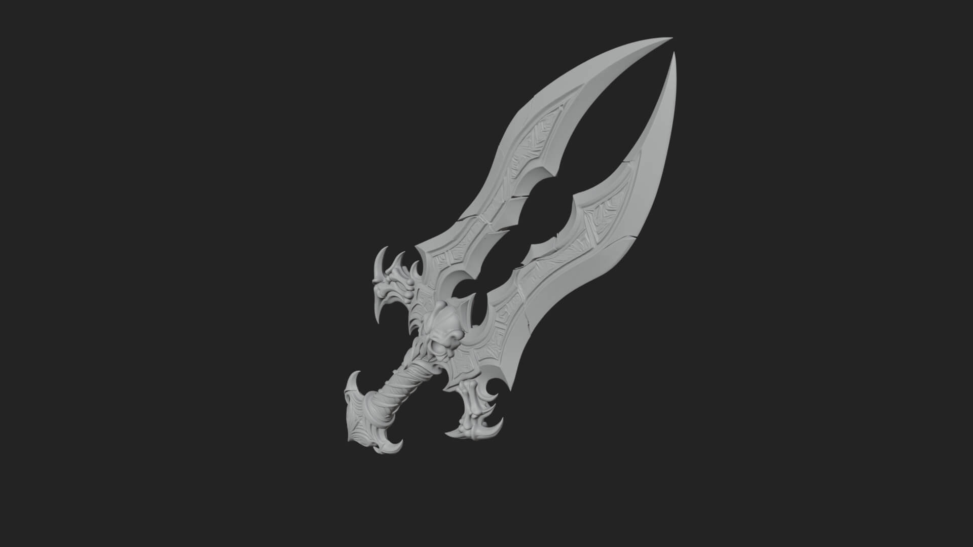 Twin Clawed Glaive Pair Model Design 3 3D Print Model 3D Model