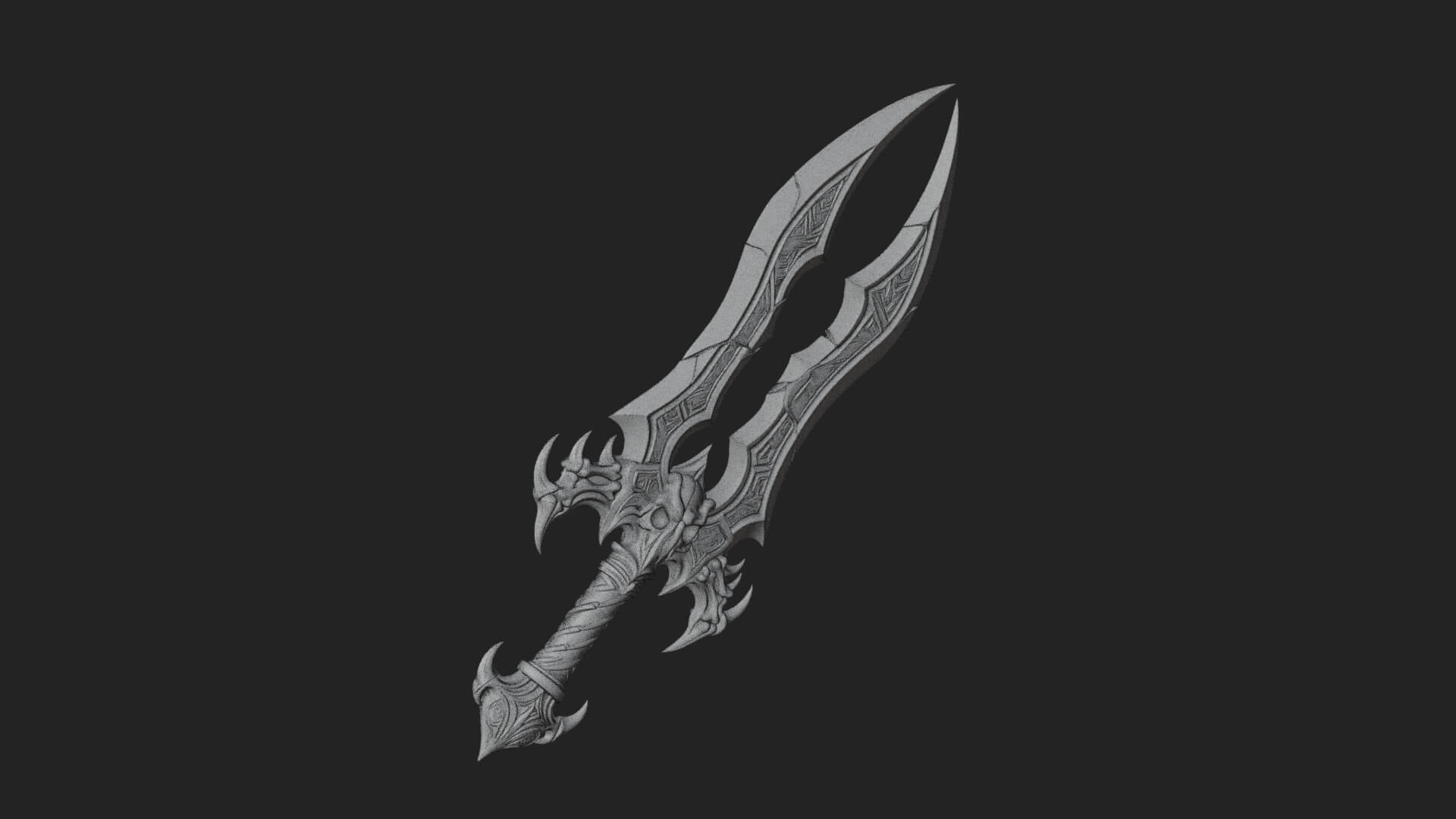 Twin Clawed Glaive Pair Model Design 3 3D Print Model 3D Model