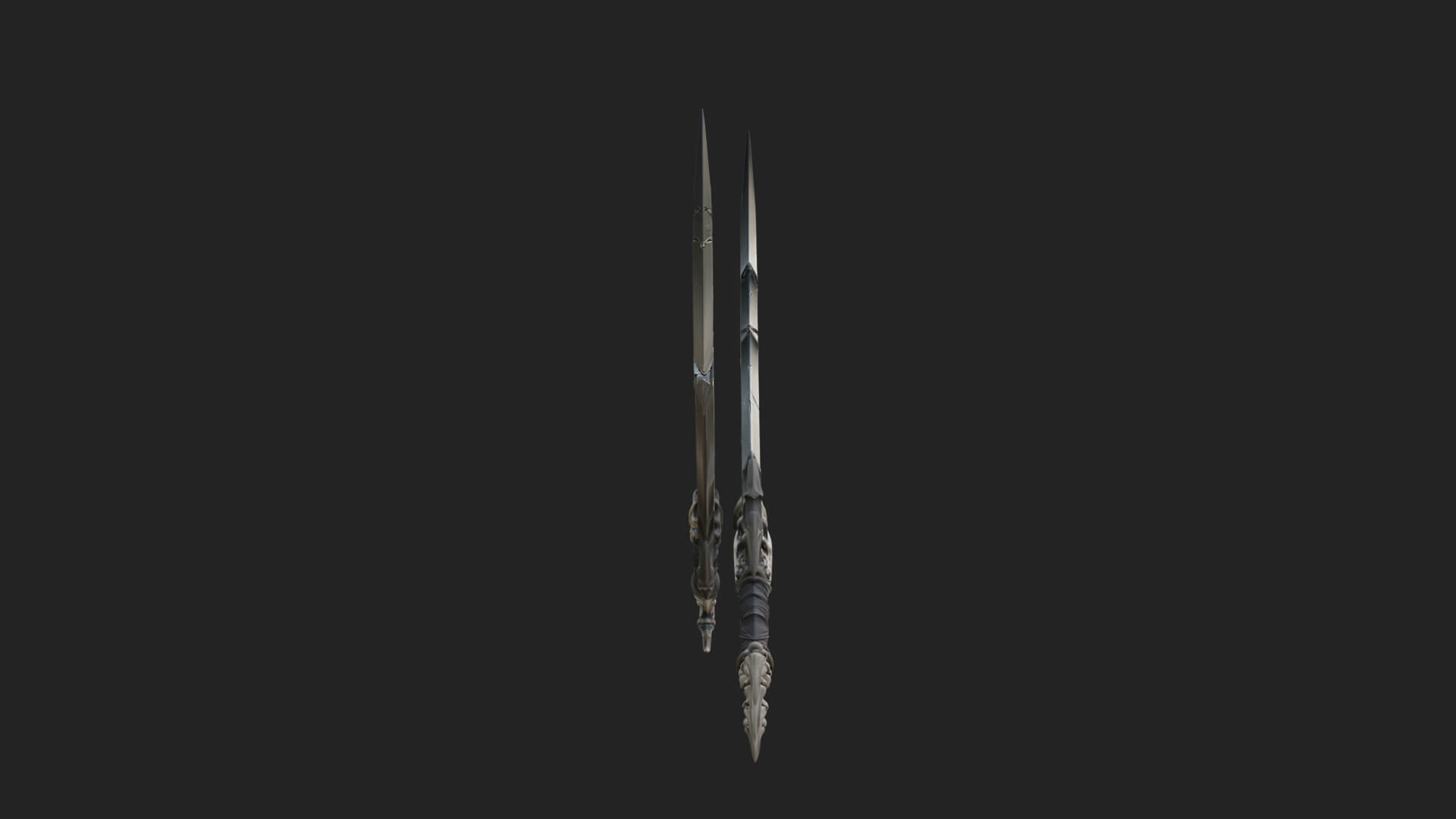 Twin Clawed Glaive Pair Model Design 4 3D Print Model 3D Model