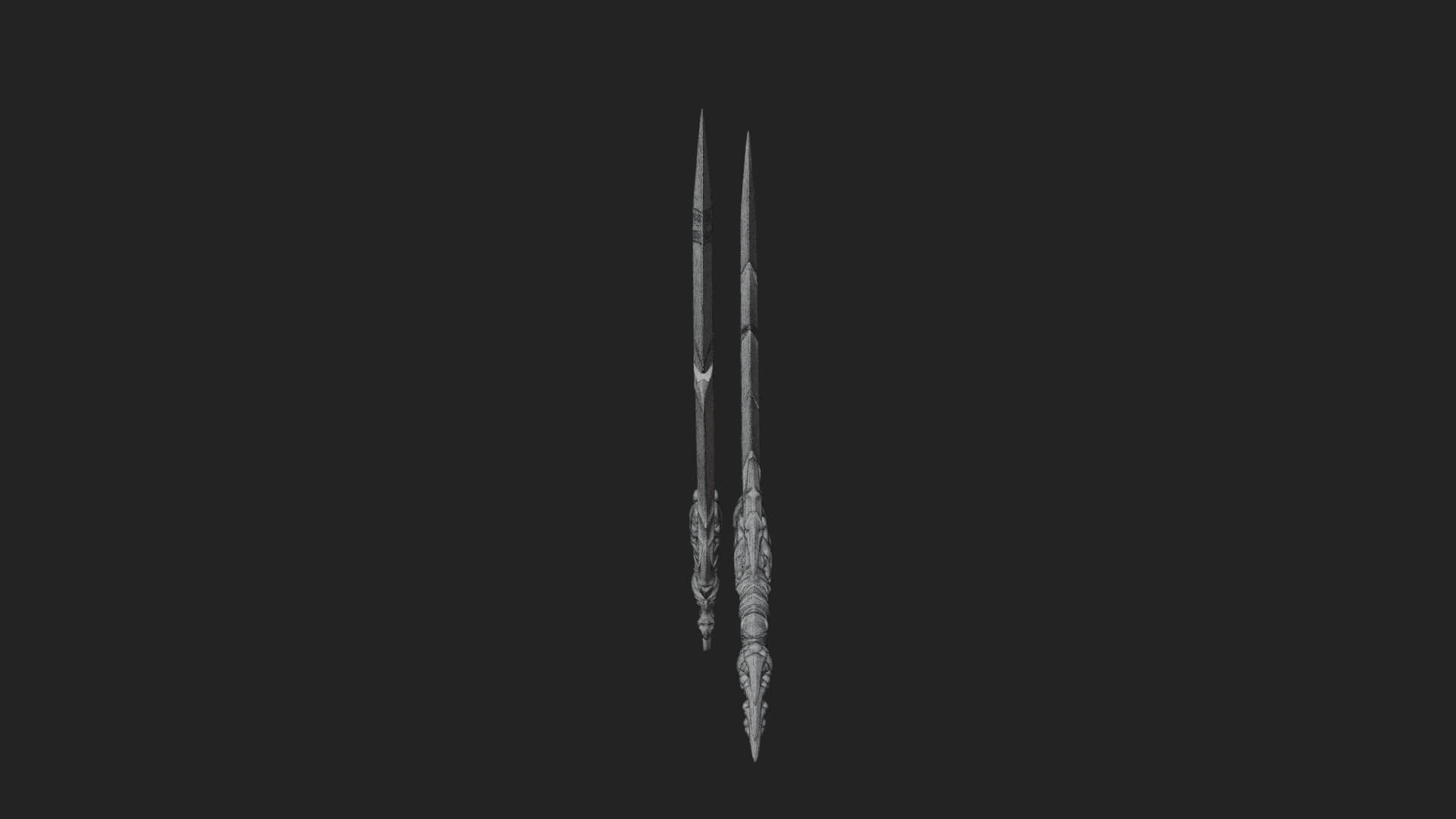 Twin Clawed Glaive Pair Model Design 4 3D Print Model 3D Model